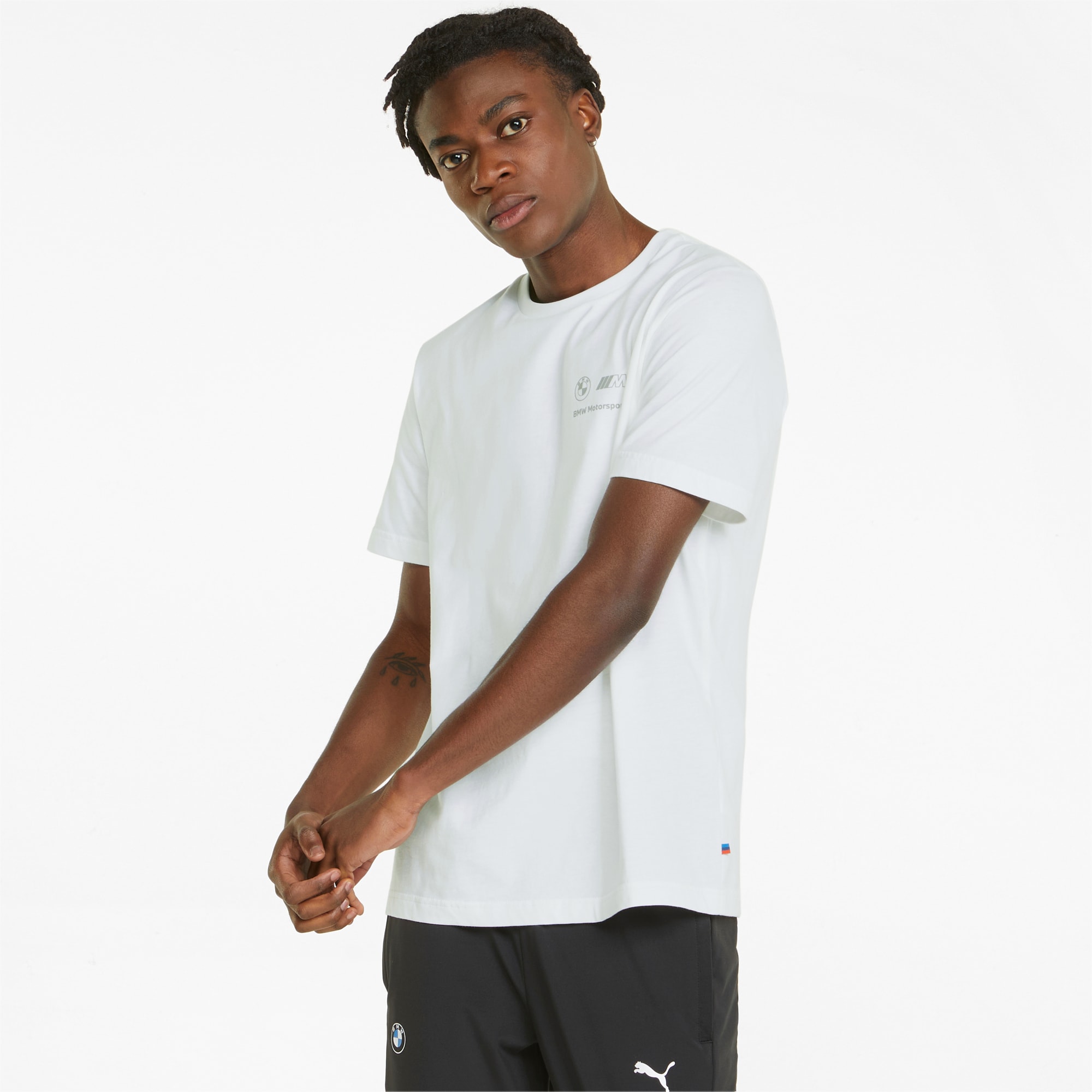 BMW M Motorsport Life Logo Men's Tee, Puma White, large-SEA