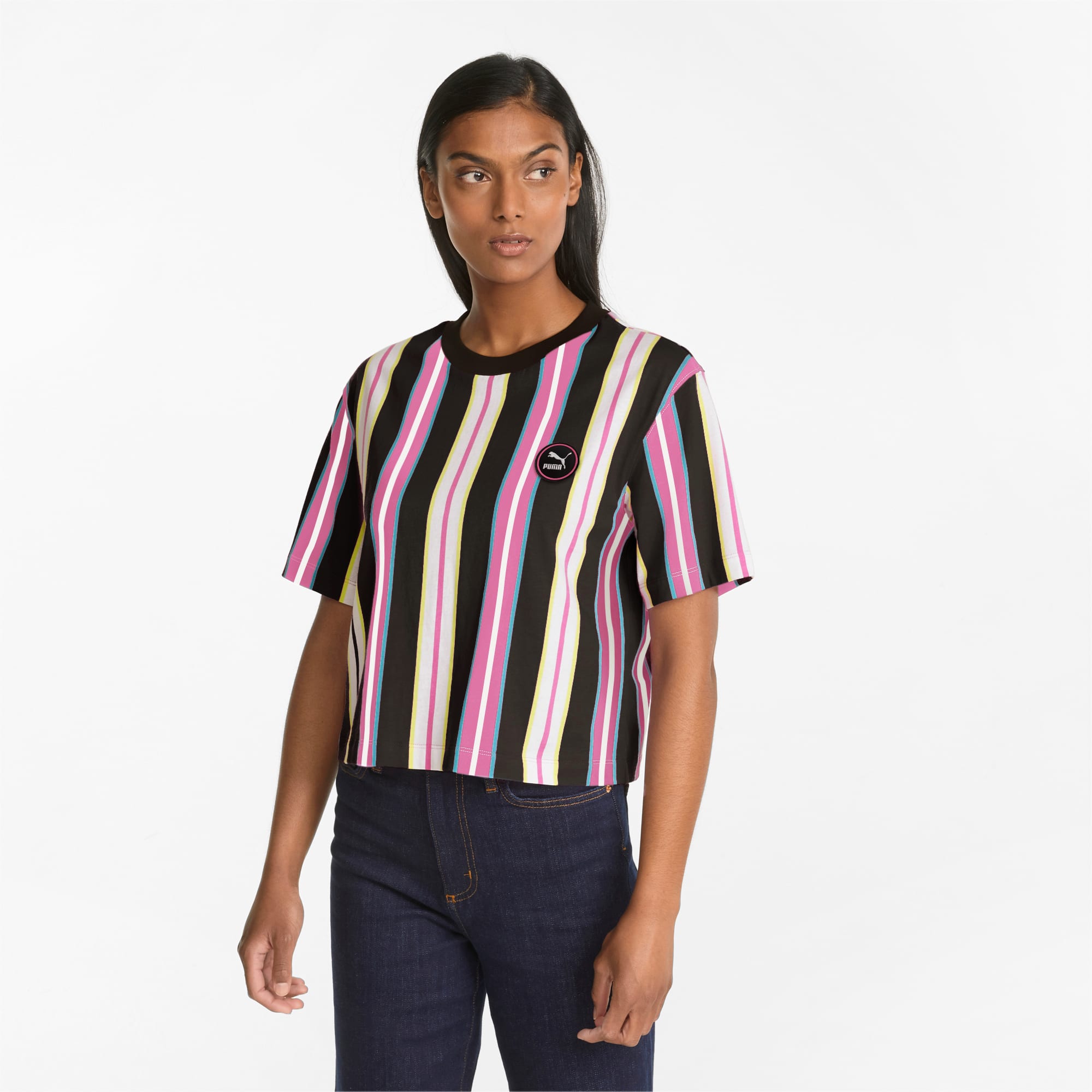 PUMA x SW Relaxed Printed Women's Tee, Opera Mauve, large-SEA