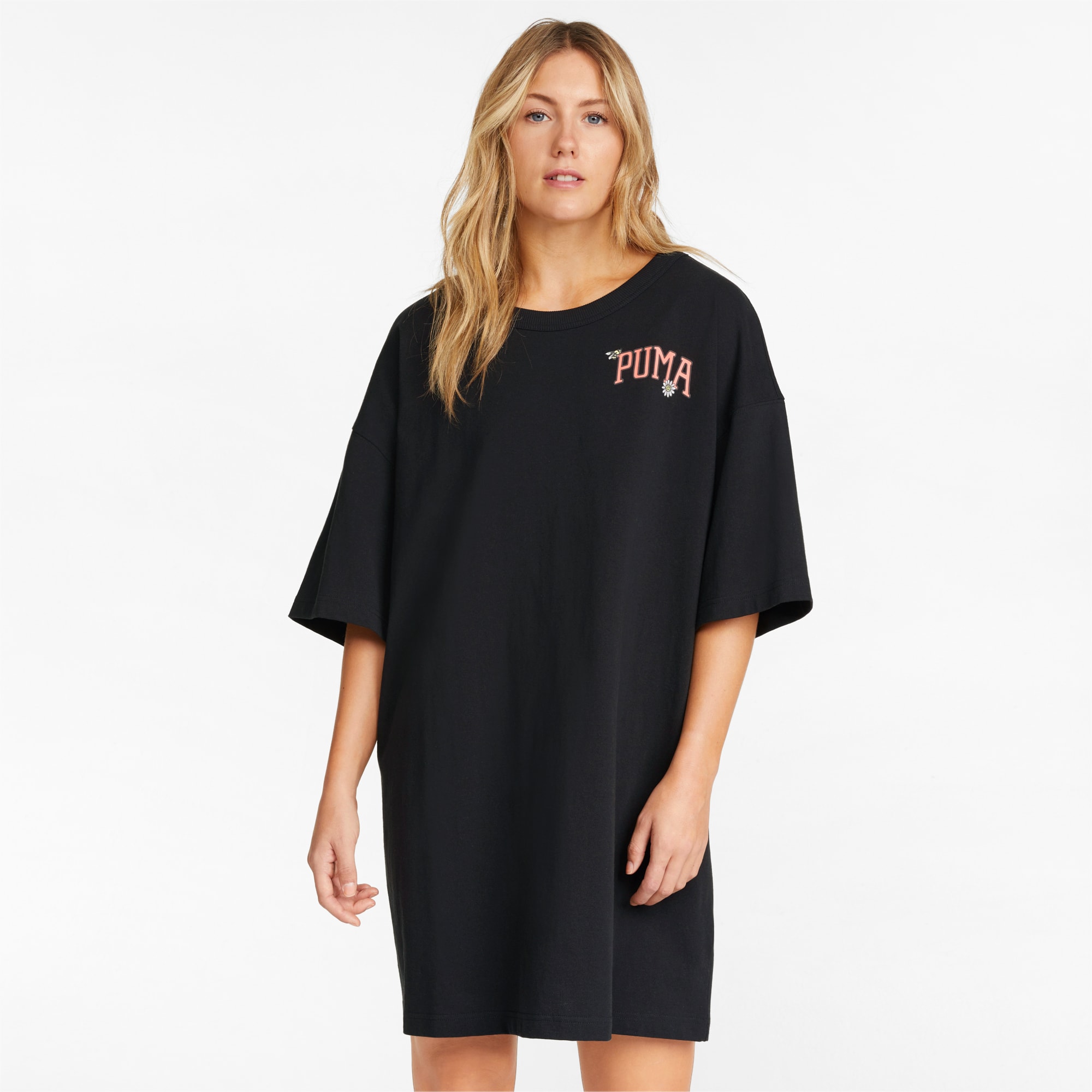 PUMA Downtown Graphic T-shirt Dress in Black size M