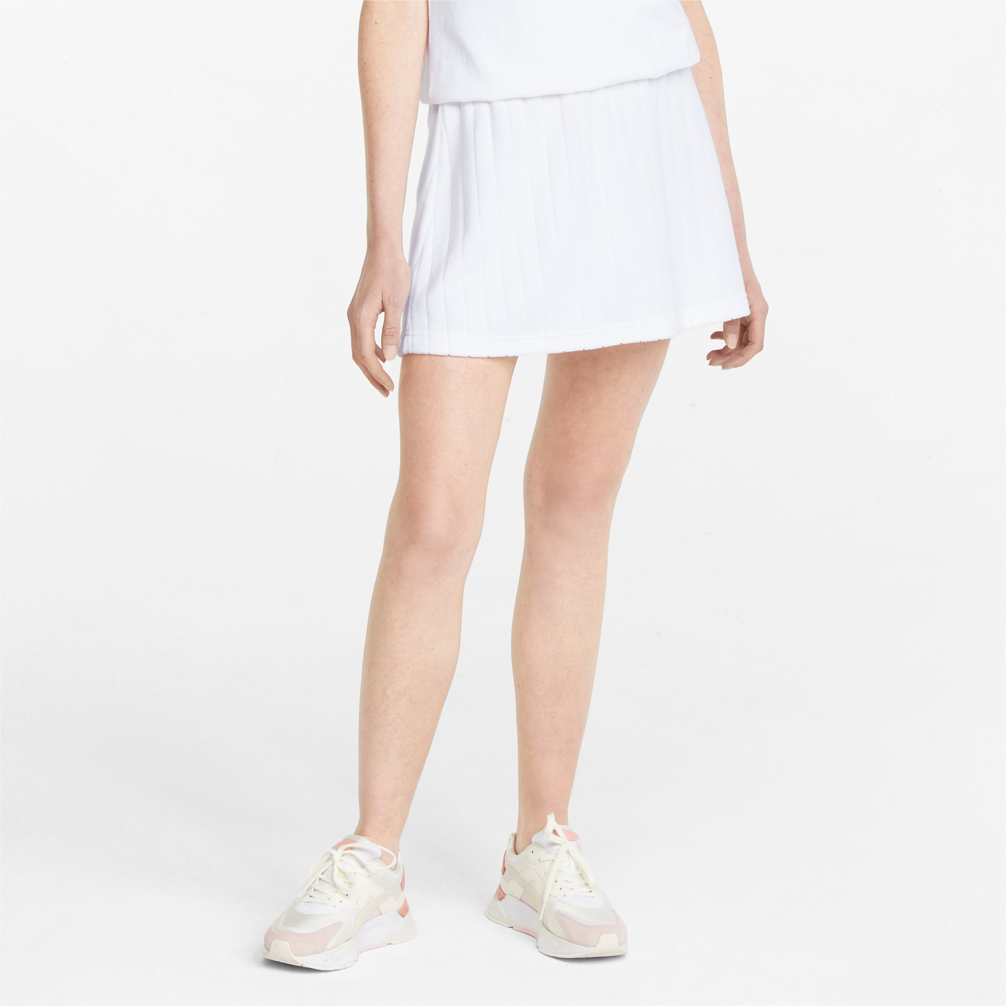 Downtown Towelling Women's Skirt, Puma White