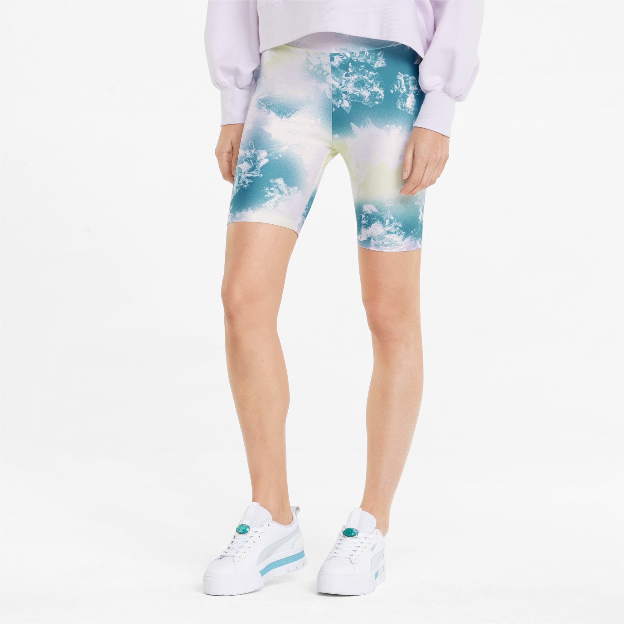 Crystal Galaxy High Tight Women's Shorts, Porcelain, large-SEA