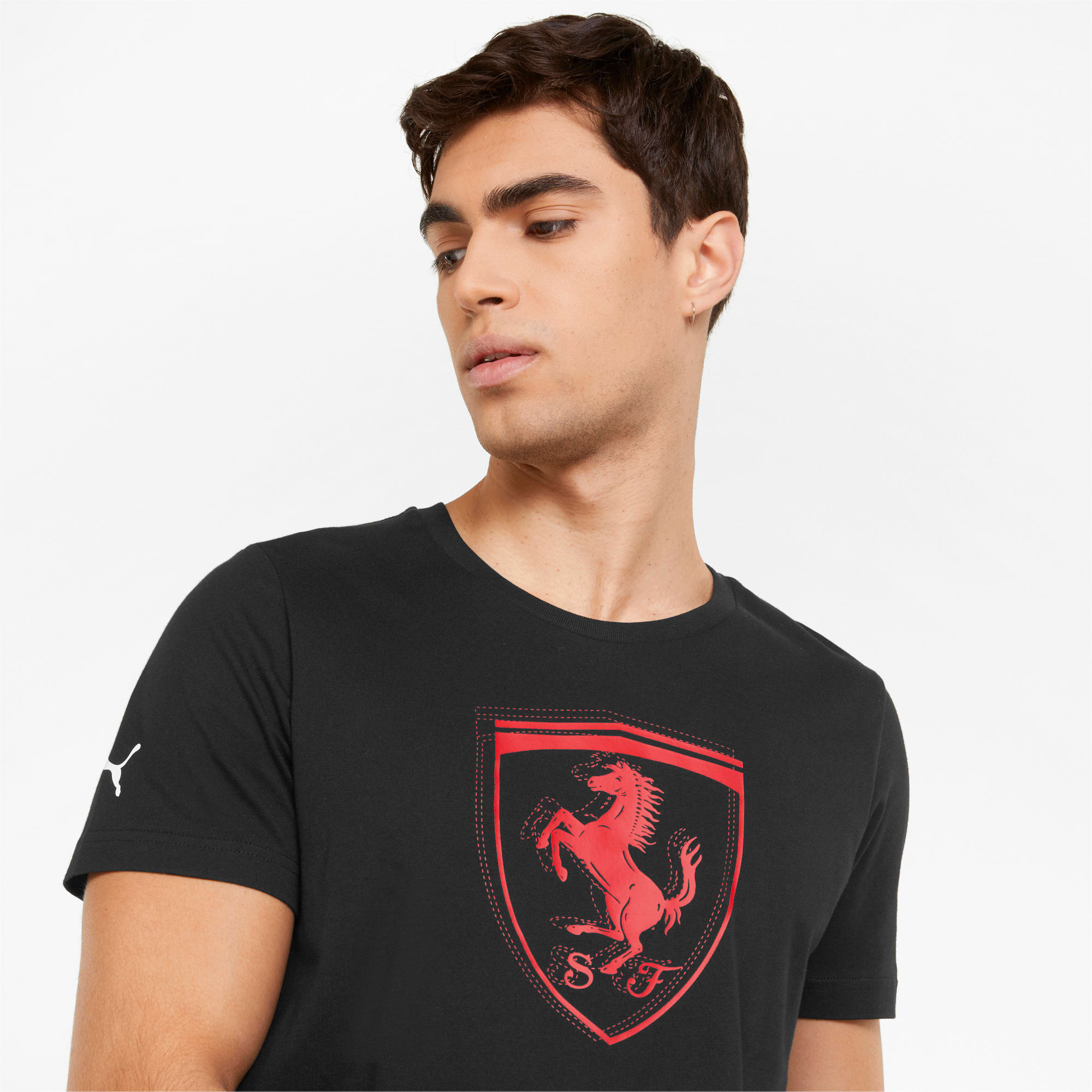 Scuderia Ferrari Puma Race Tonal Big Shield T-Shirt - Black