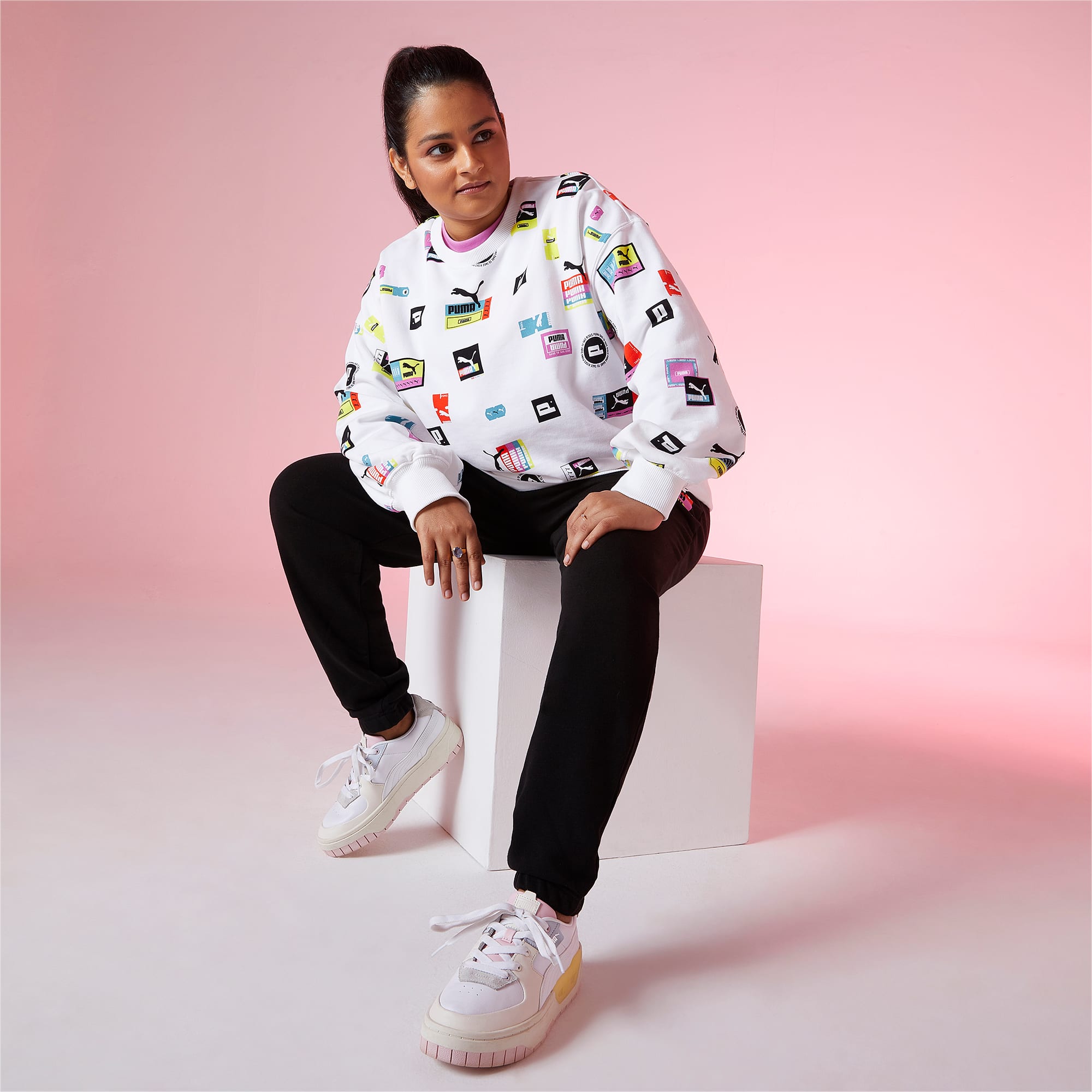 Oversized branded sweatshirt clearance