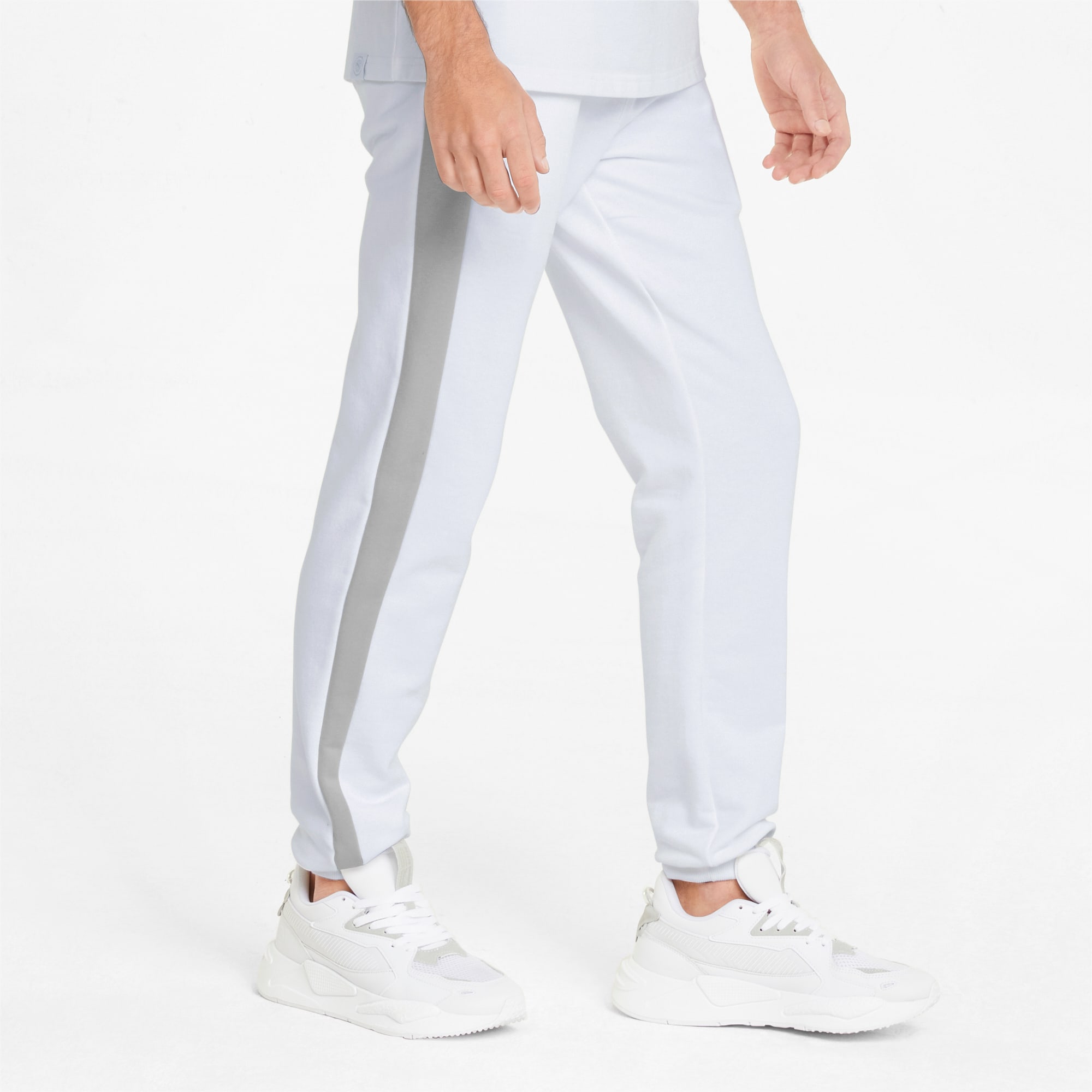 Puma white striped pants shop