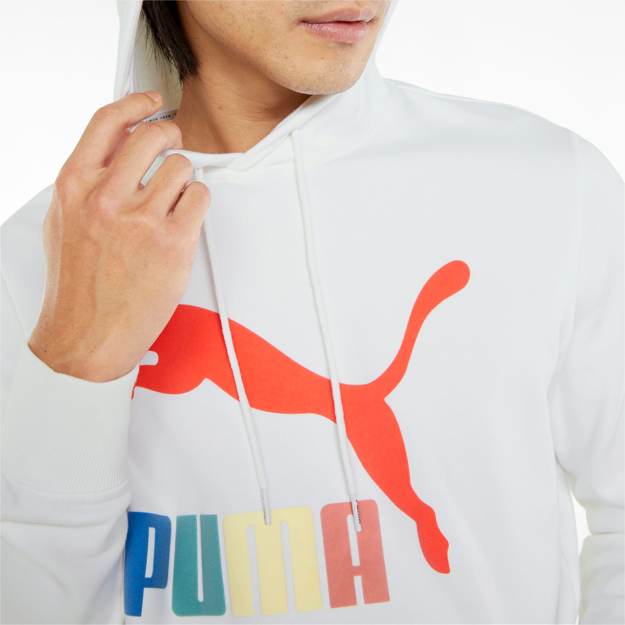 Mens white puma hoodie top