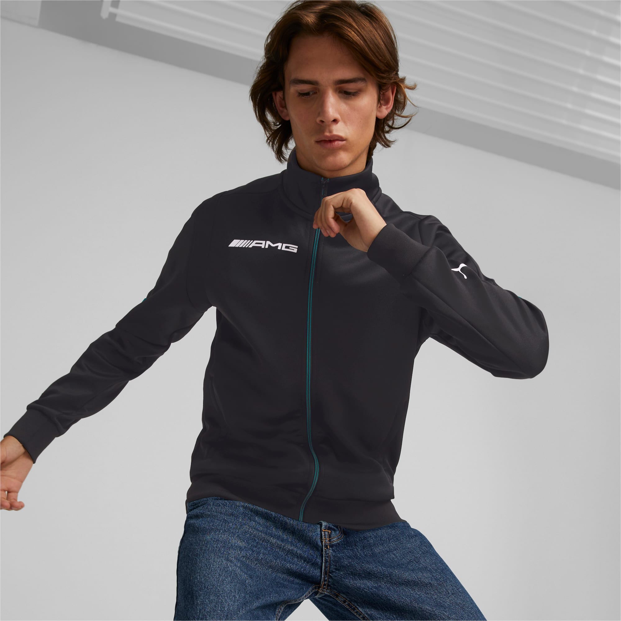 Mercedes F1 Hooded Youth Sweat Jacket, PUMA