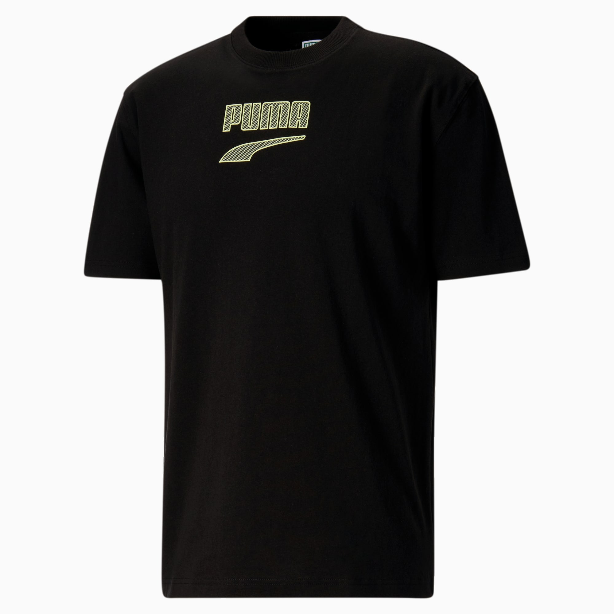 Downtown Logo Tee Men, Puma Black--Grey Logo, large-SEA