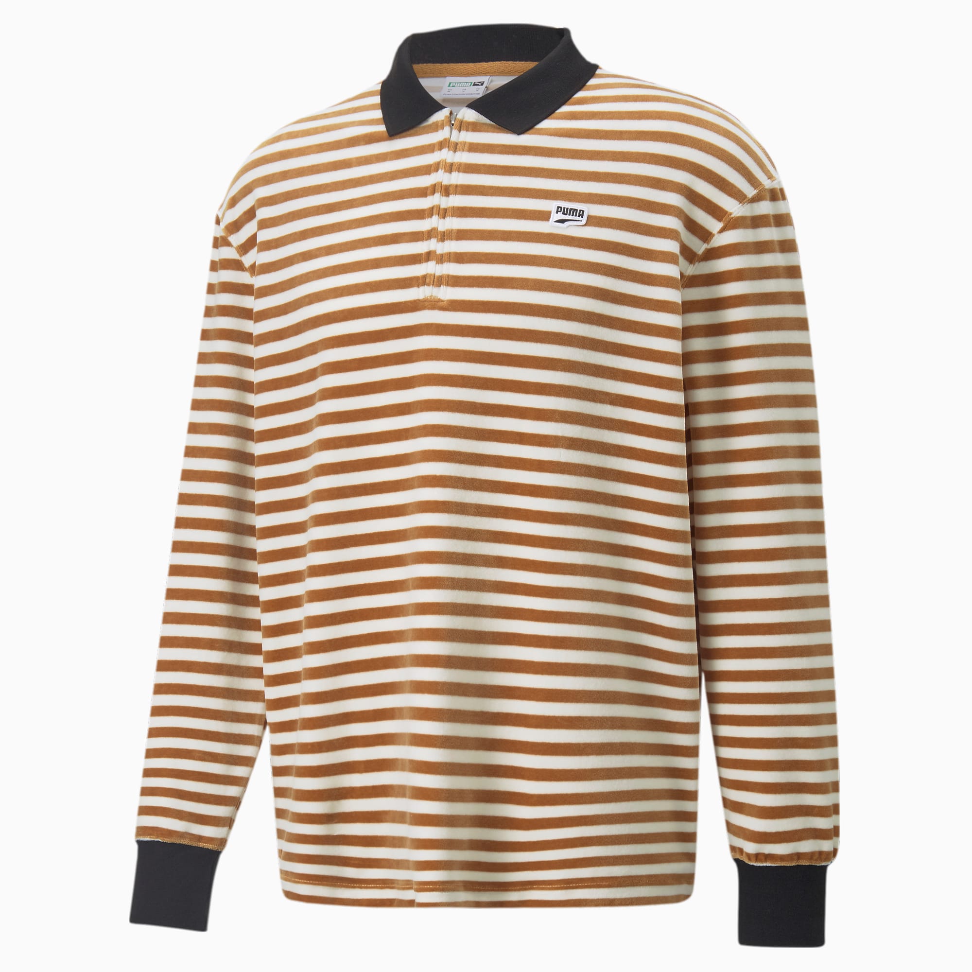 Downtown Men's Velour Long Sleeve Polo