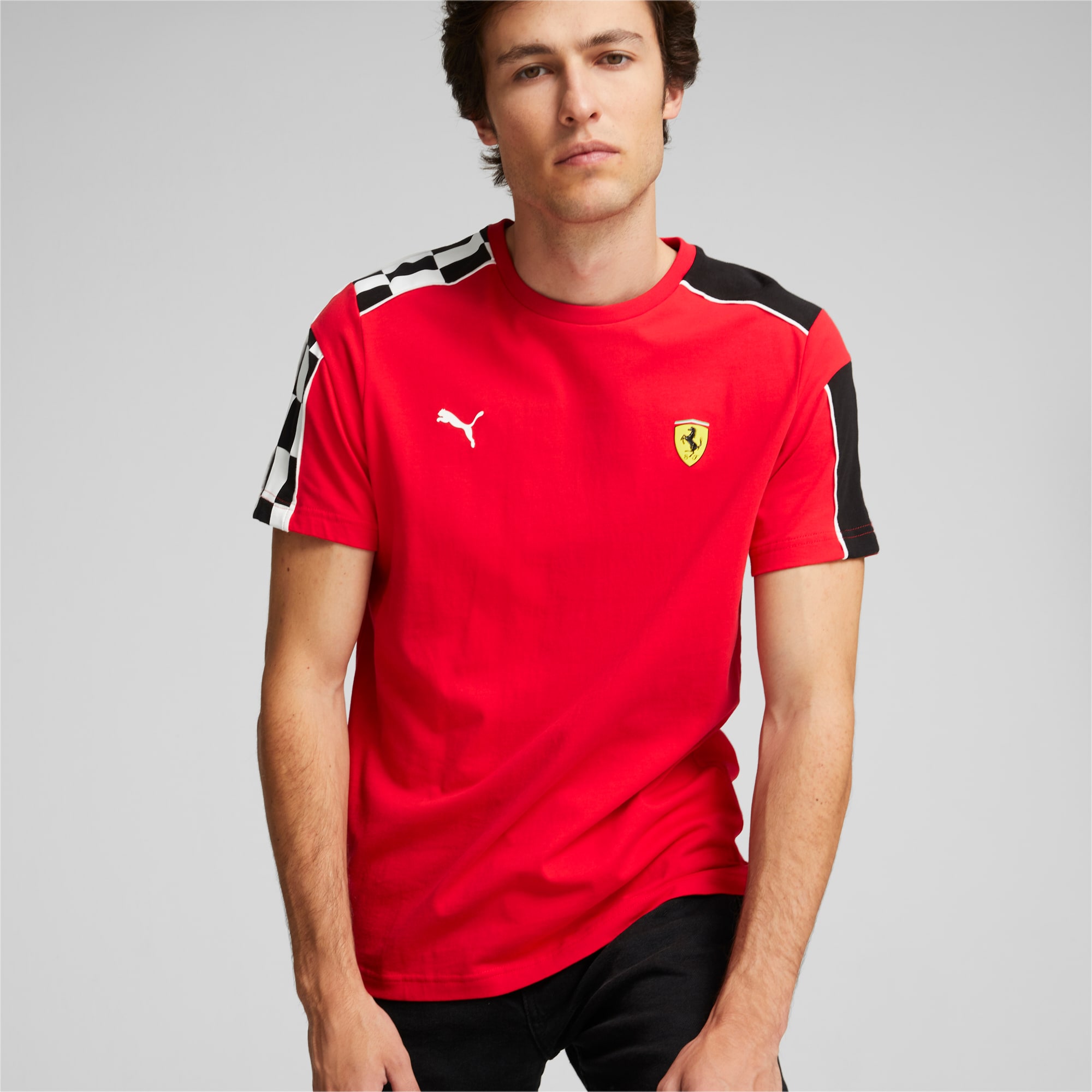 Puma Ferrari MCS T-Shirt Homme Noir Vêtements de Sport Décontracté
