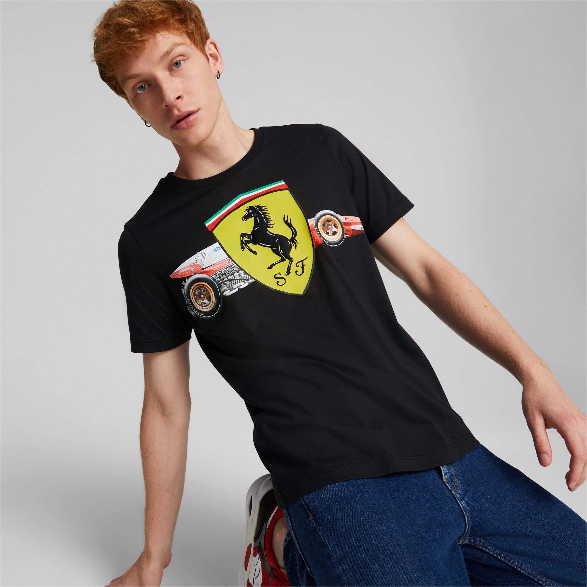 Scuderia Ferrari Shield Men's T-Shirt | PUMA