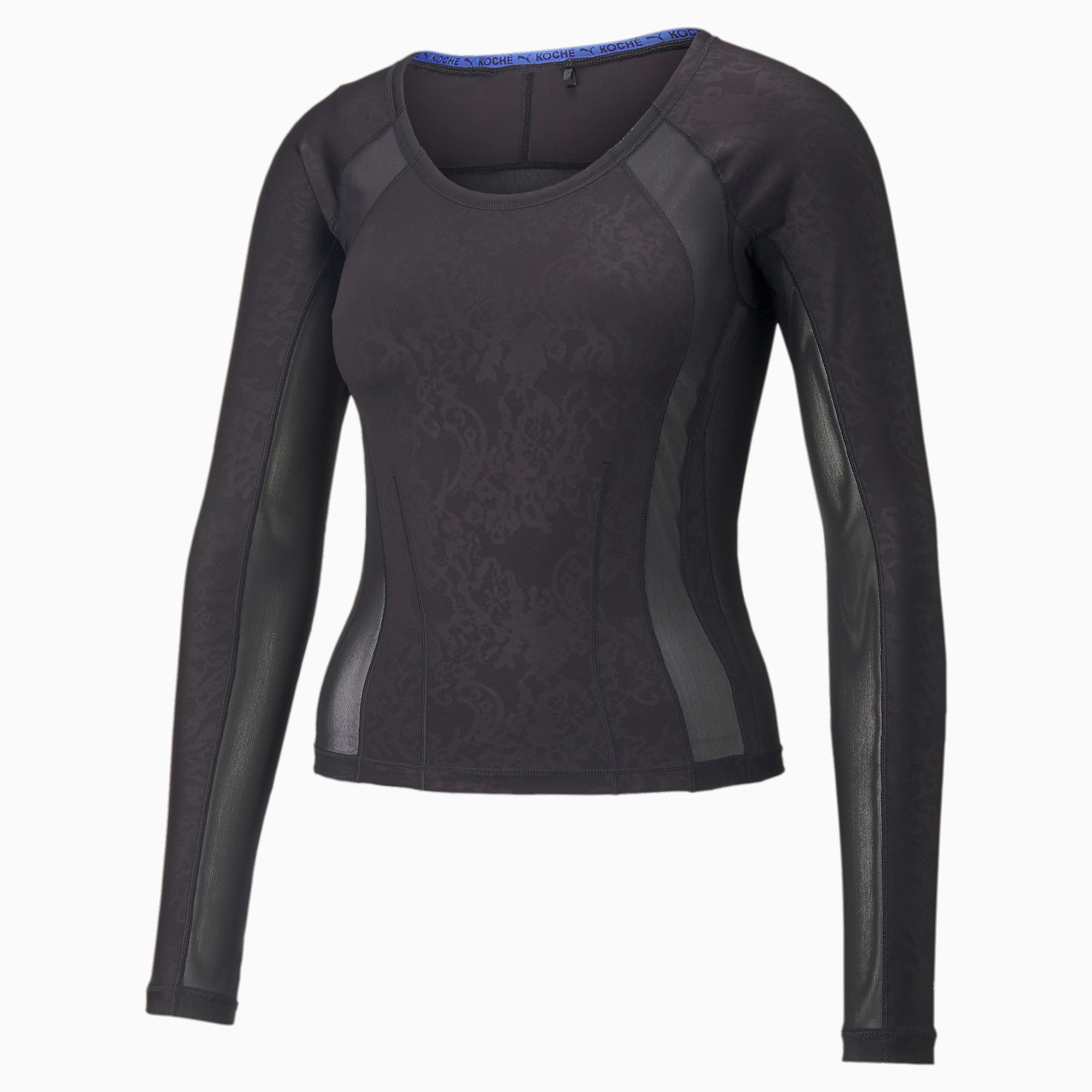 PUMA x KOCHÉ Cropped Long Sleeve Tee Women, Puma Black, large-SEA