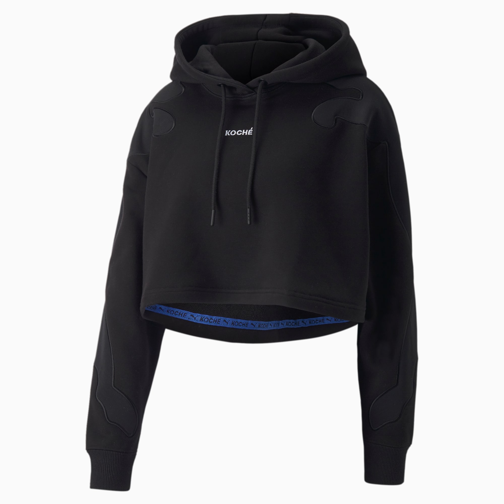 PUMA x KOCHÉ Cropped Hoodie Women, Puma Black, large-SEA