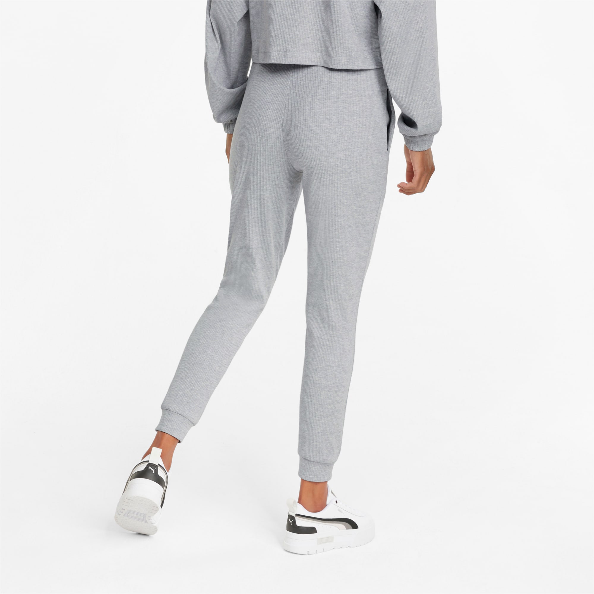 Fine ribbed 2024 slim joggers