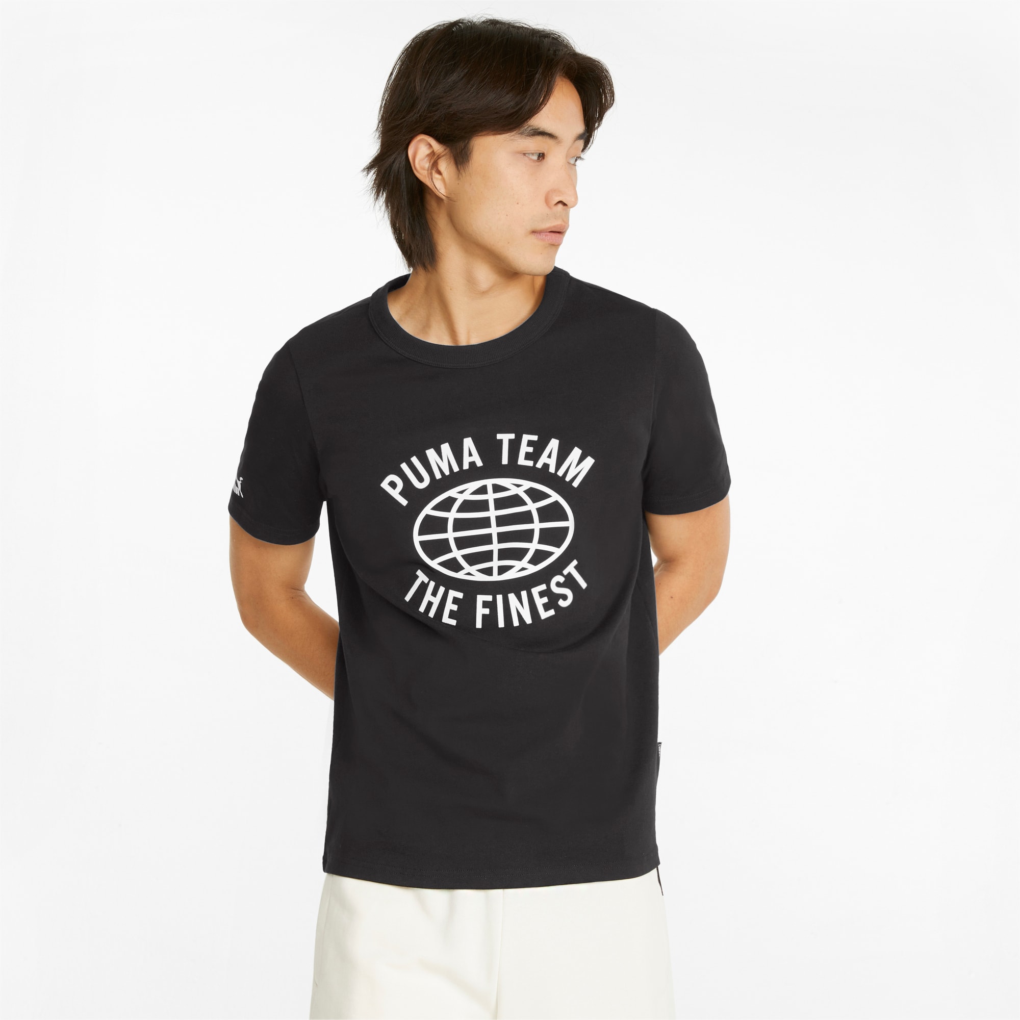 PUMA Team Men's Graphic Tee II, Puma Black, large-SEA