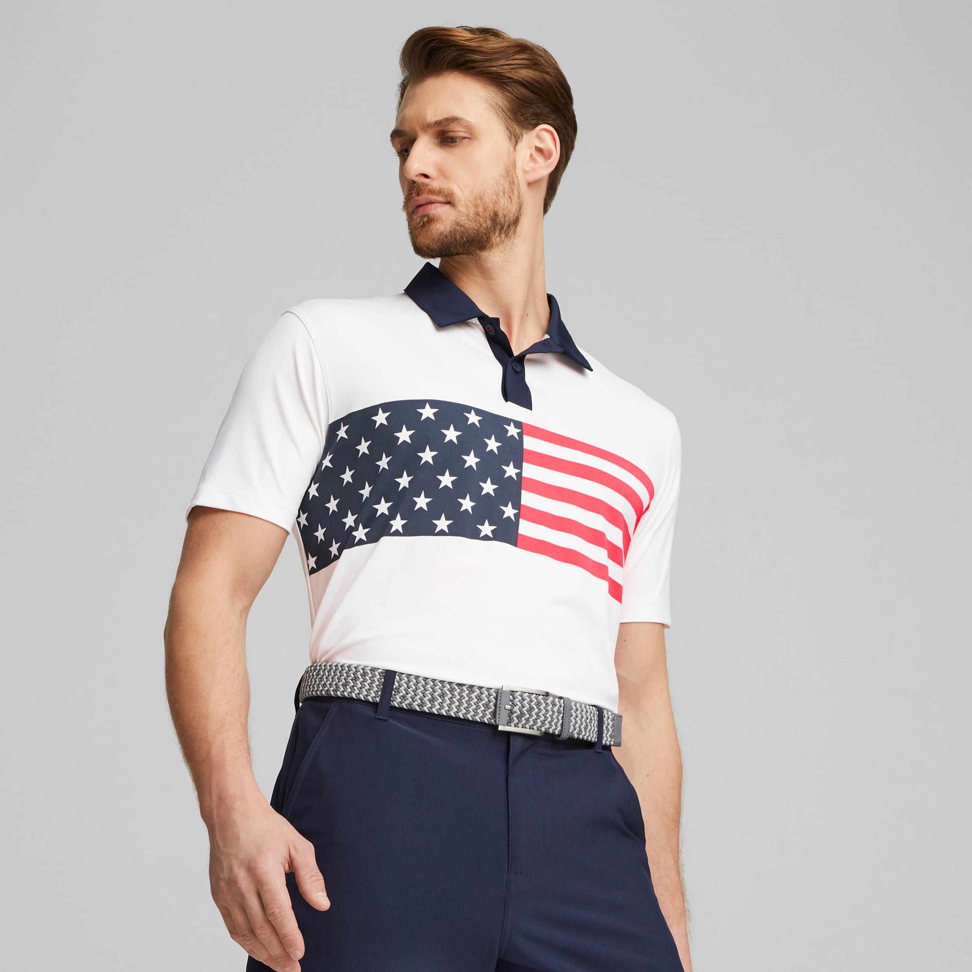 PUMA x VOLITION Flag Stripe Men s Golf Polo Shirt PUMA