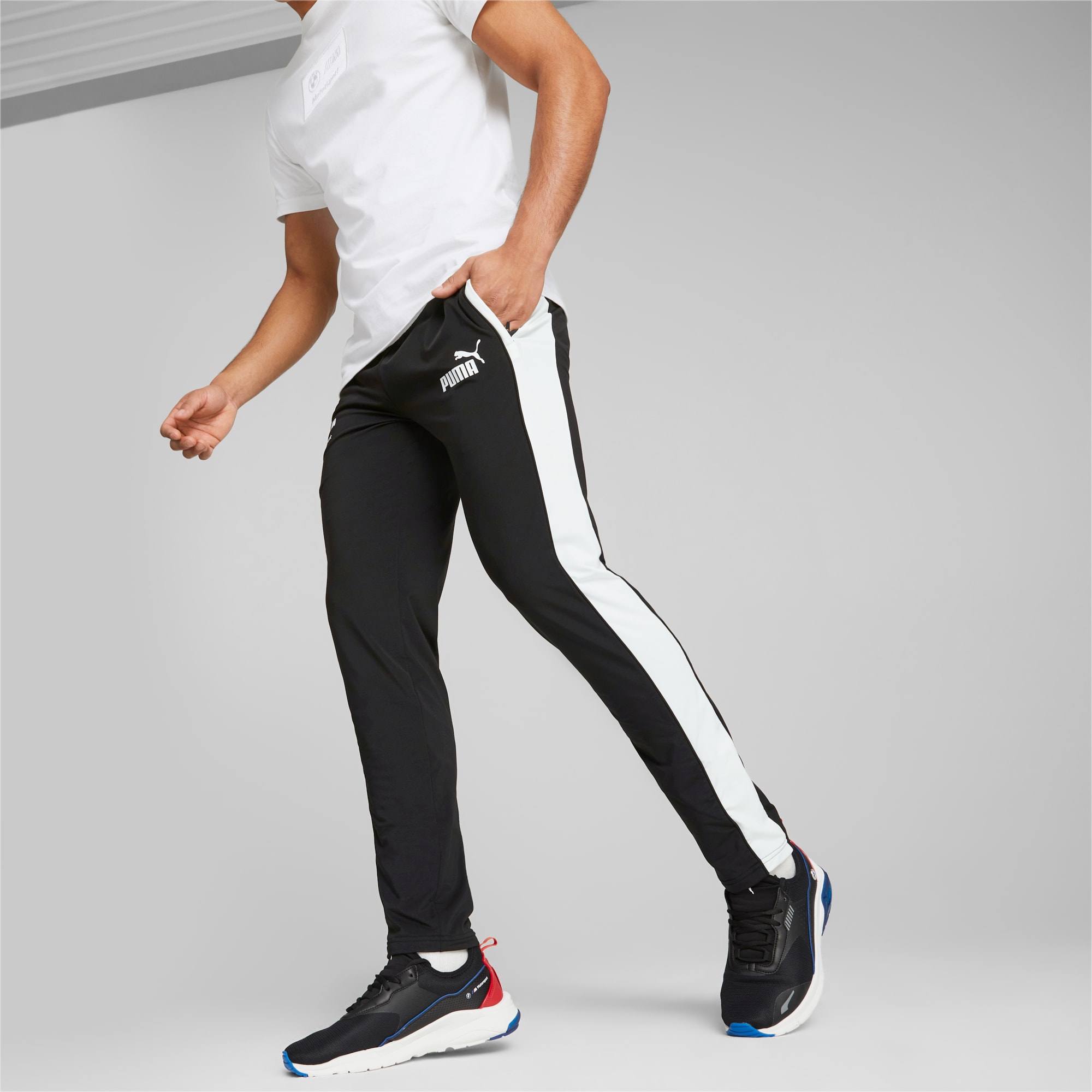 Vintage Nike Track Pants Mens Size L Blue White Strip Swoosh Large