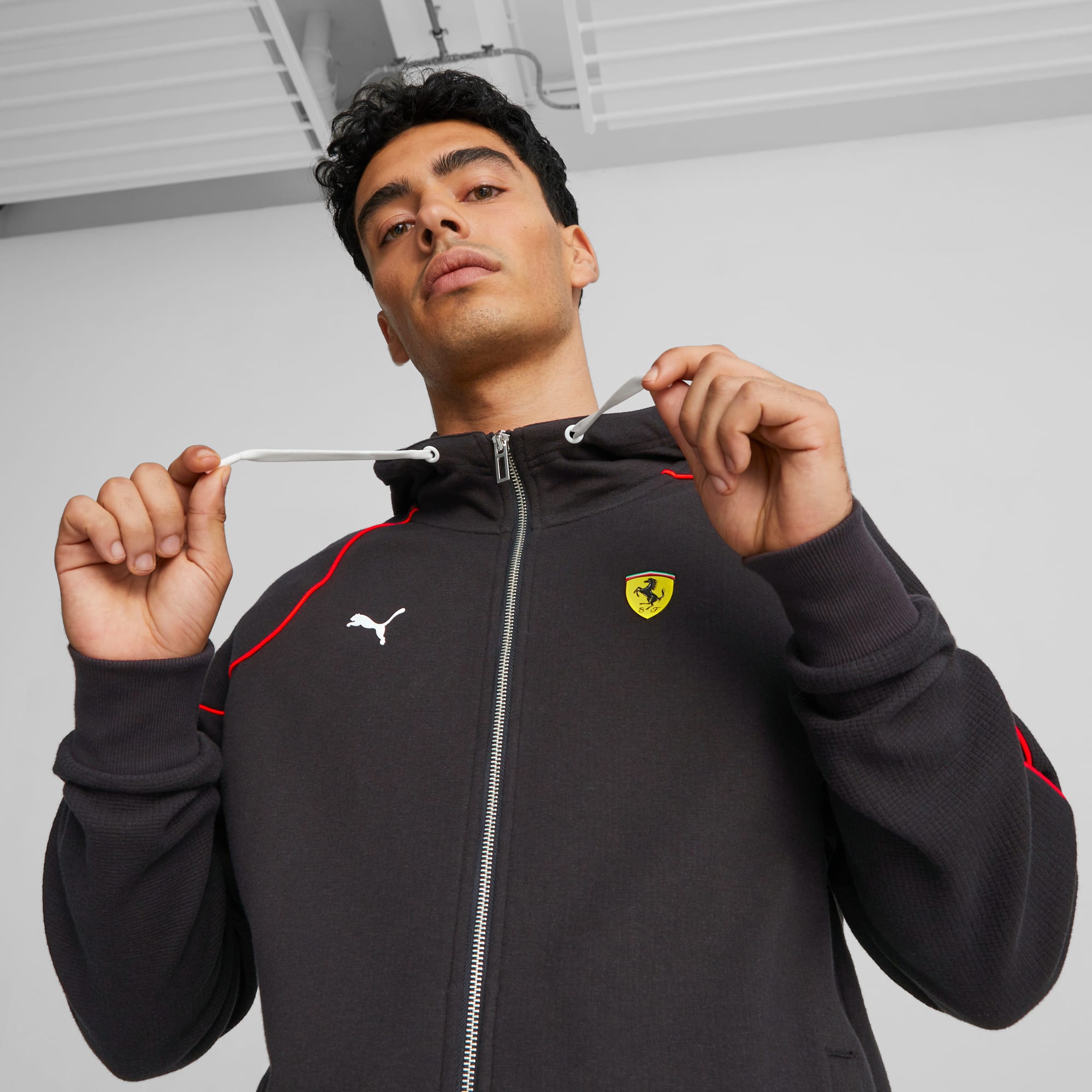 Jaket Hoodie Lengan Panjang Pria Scuderia Ferrari Race