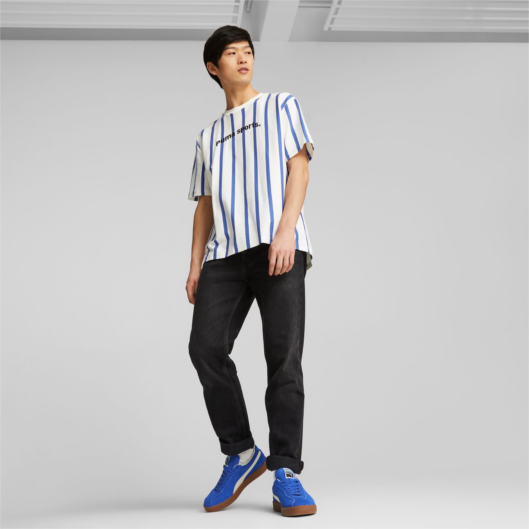 Puma striped t shirt hot sale