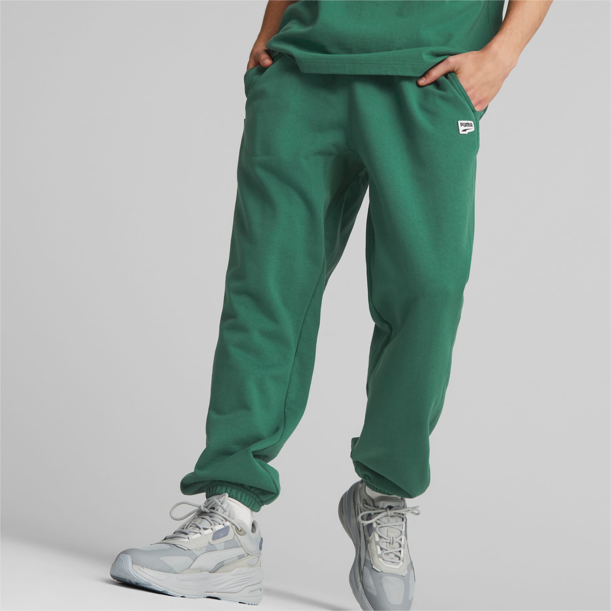 Mens green trem puma joggers