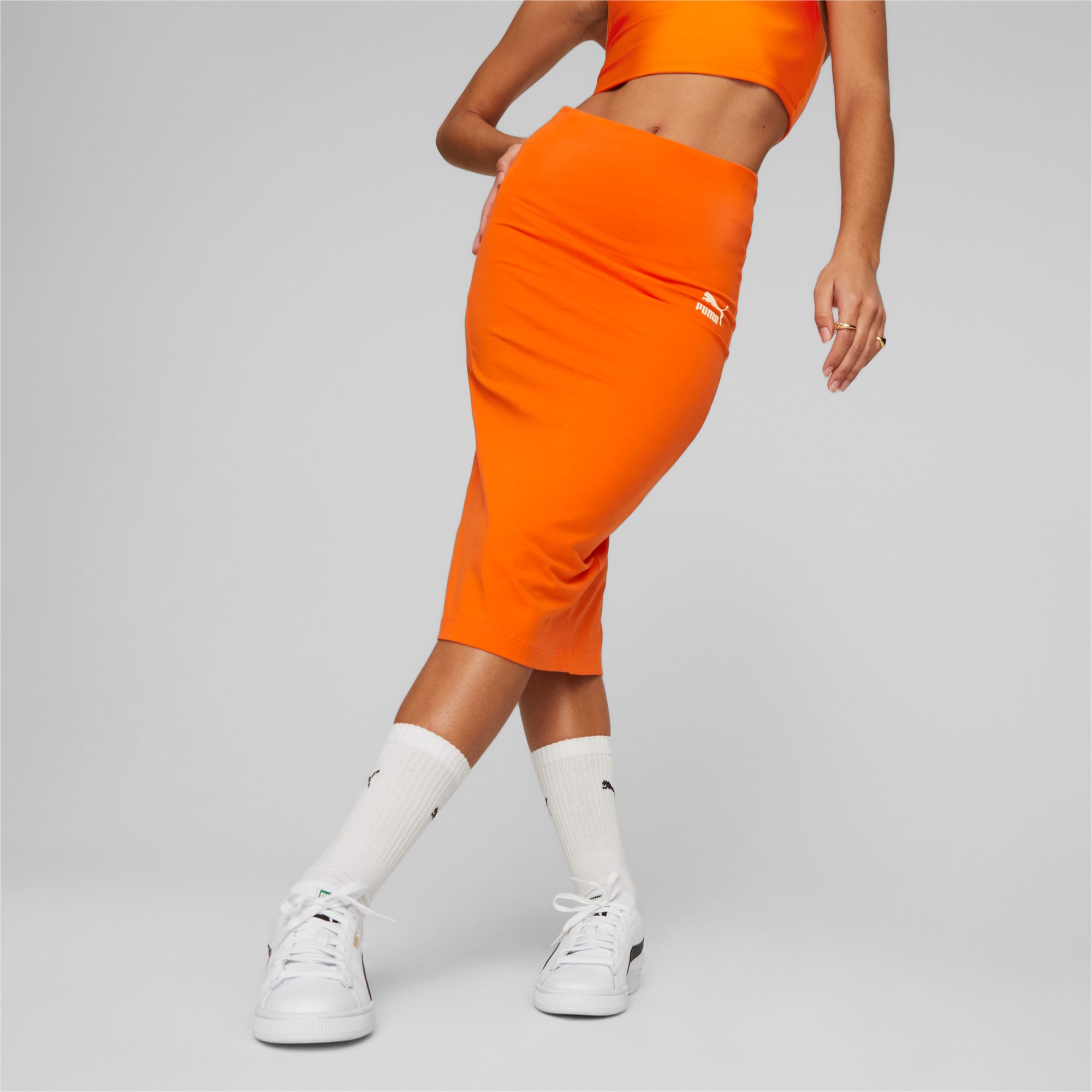 Jupe longue T7 Femme orange PUMA