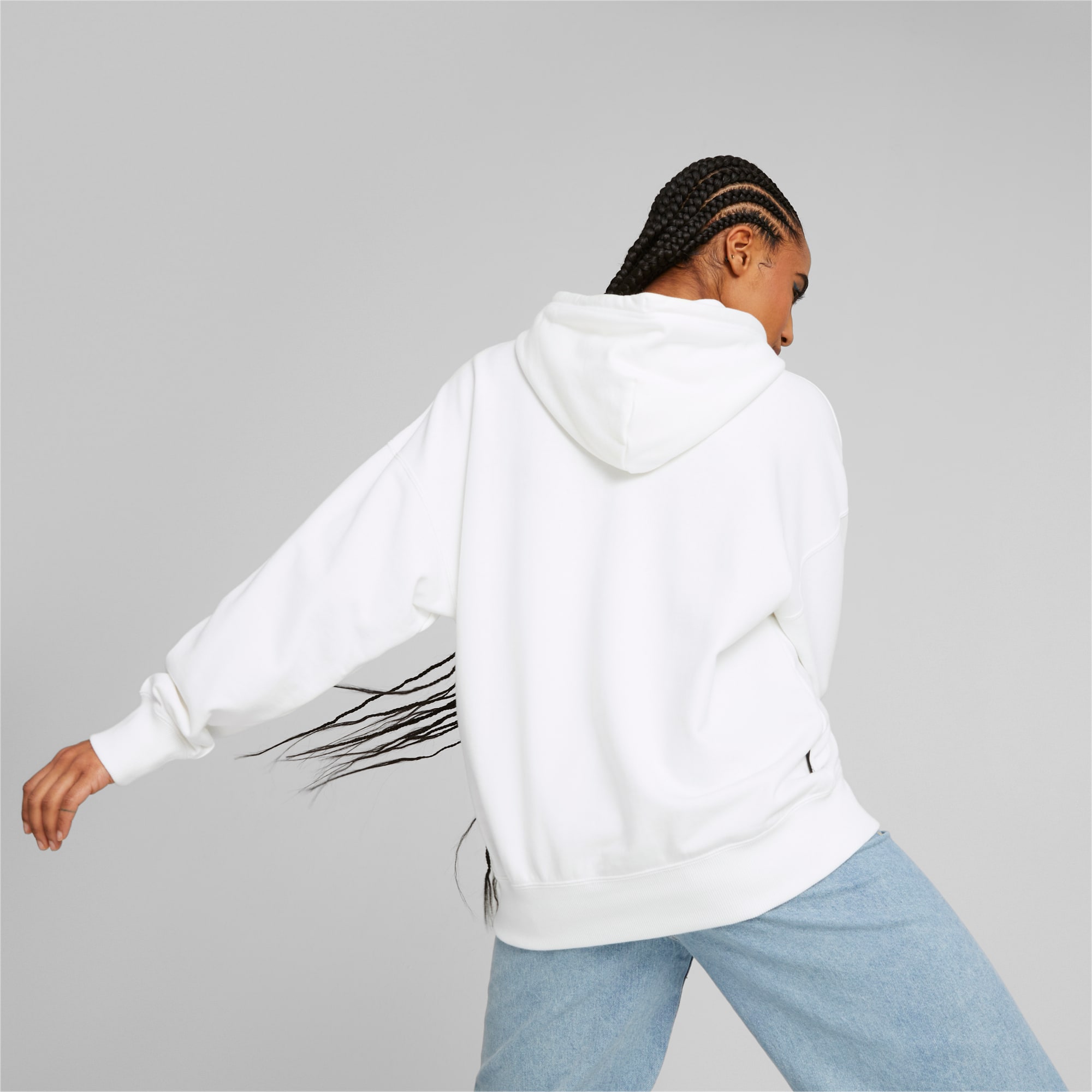 White graphic hoodie women's best sale