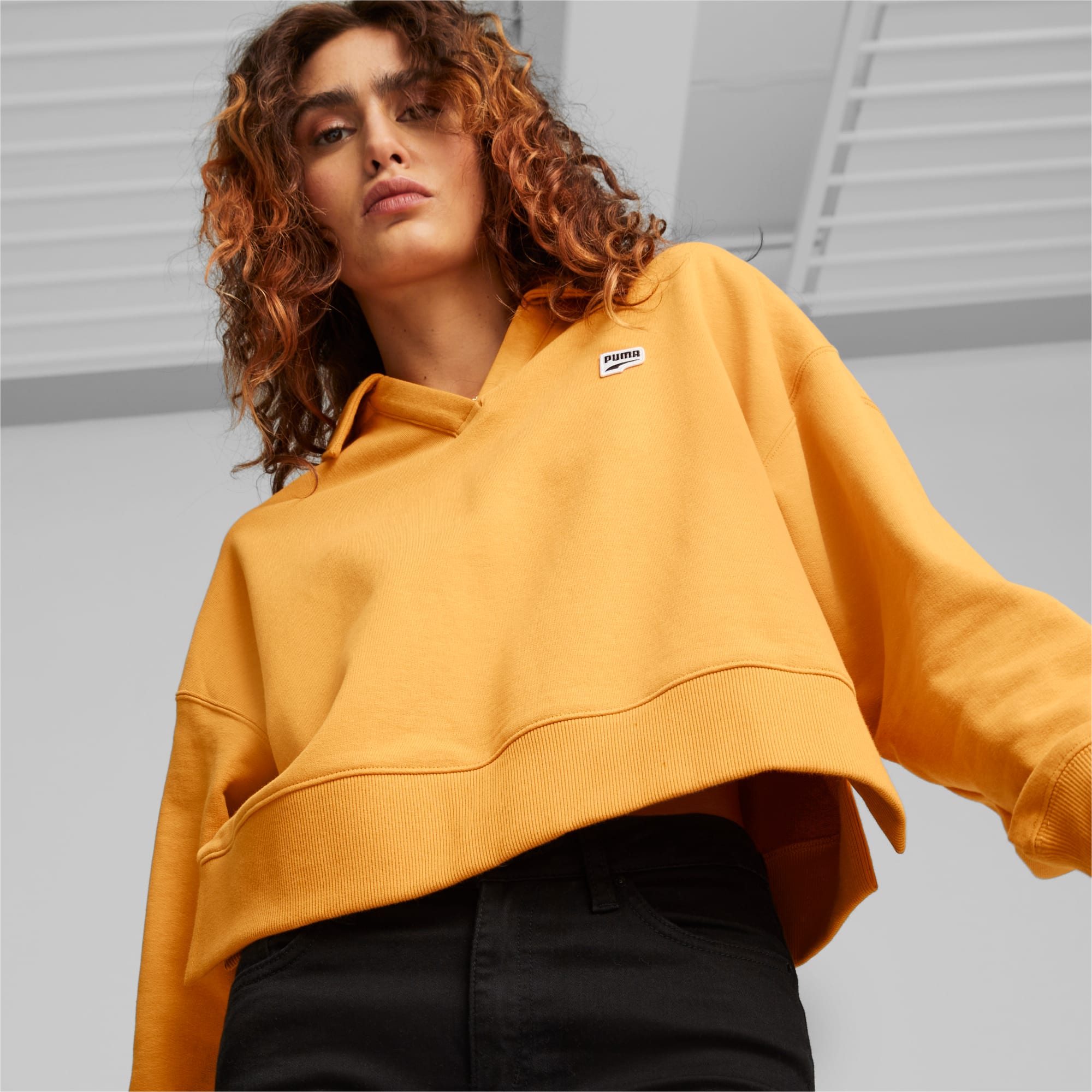 Downtown Women s Oversized Polo Sweatshirt PUMA