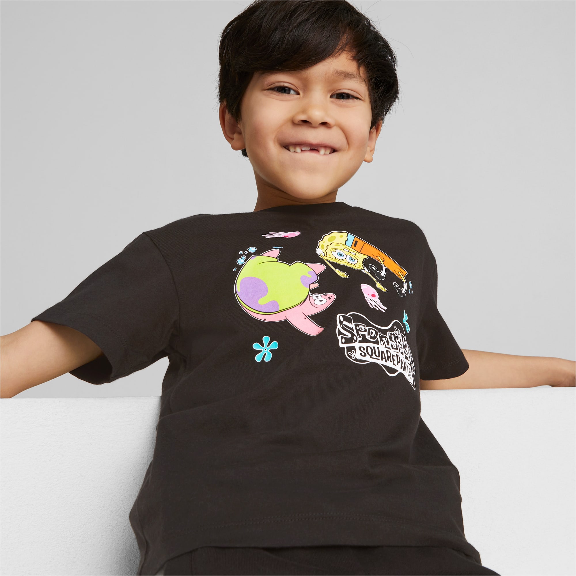 PUMA x SPONGEBOB Tee Kids, PUMA Black, large-SEA