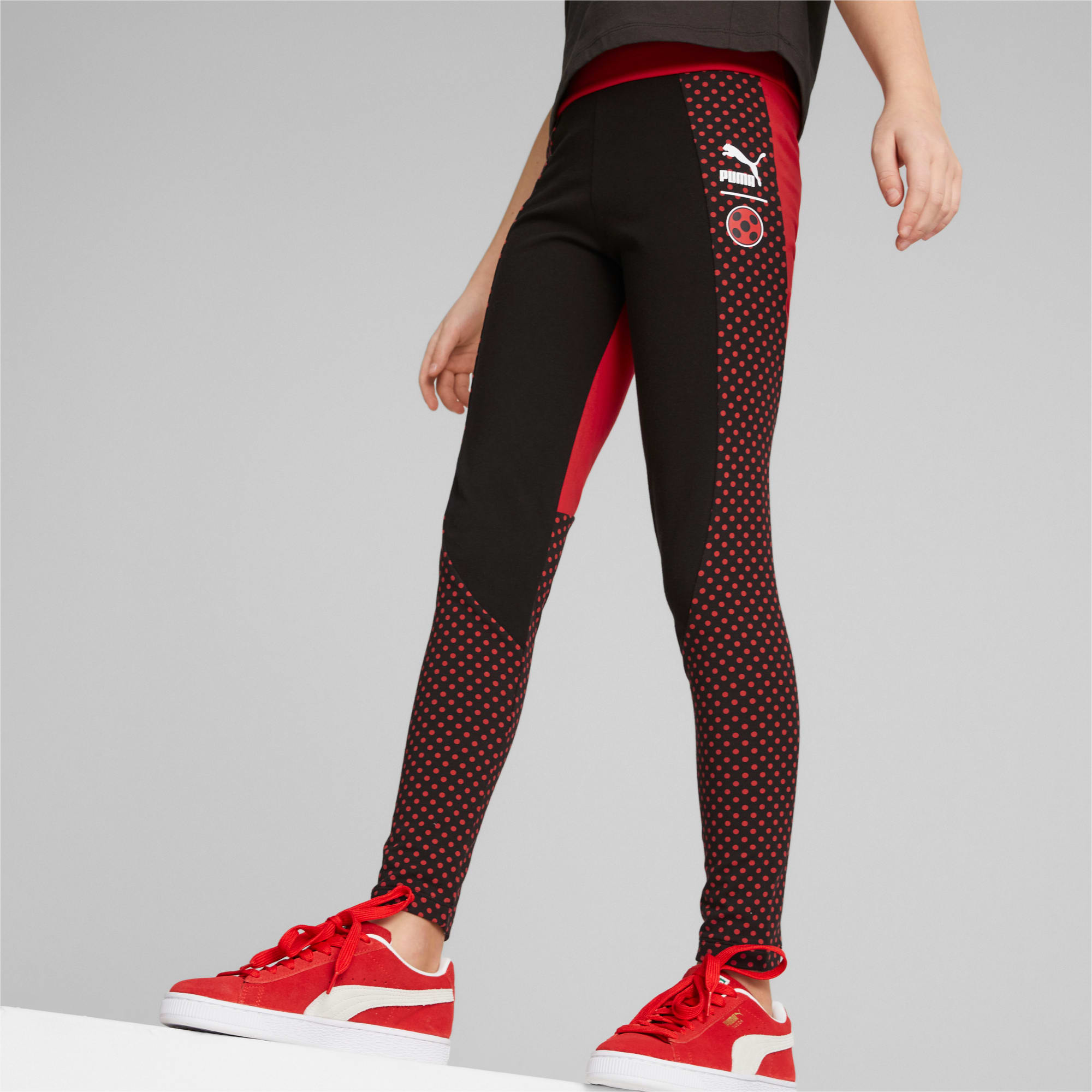 Miraculous Womens Workout Leggings Red/Black X-Large