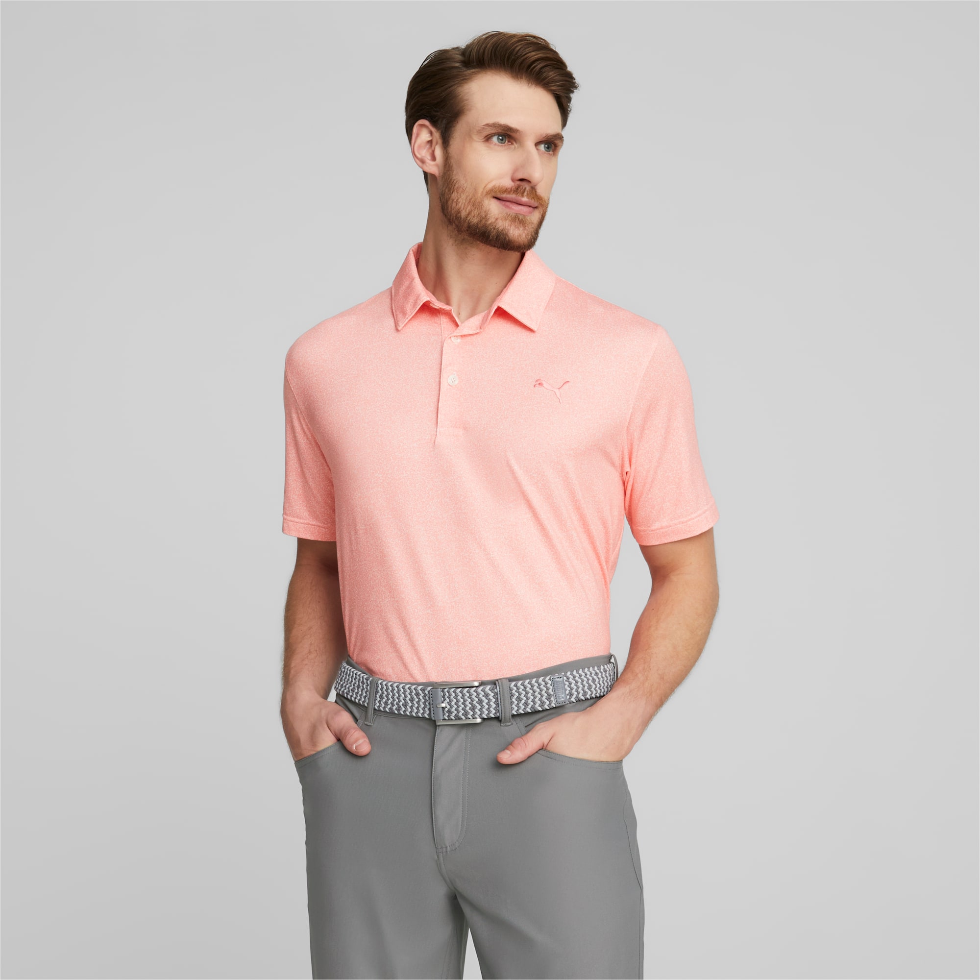 Mens hot pink golf hot sale shirt