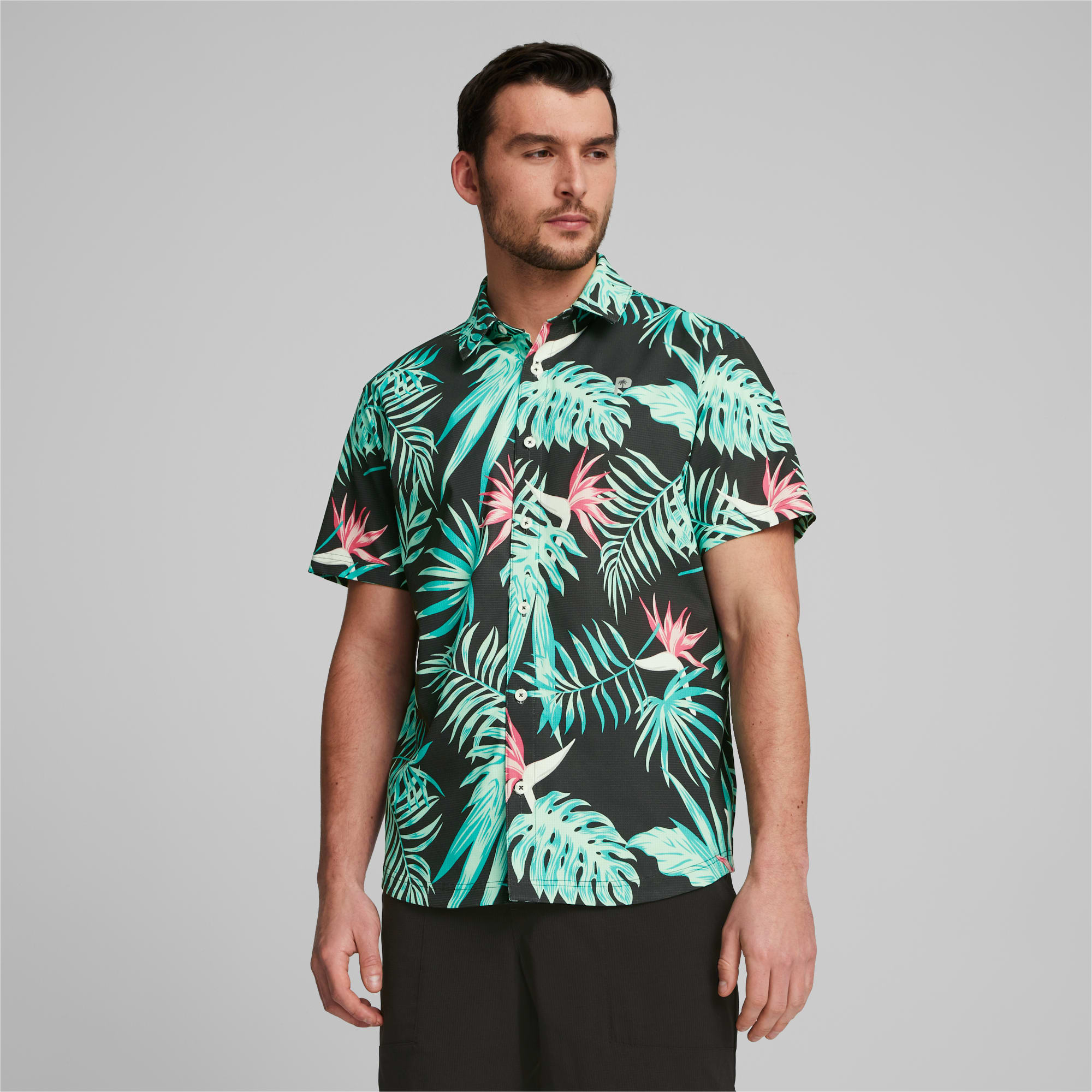 PUMA x Palm Tree Crew Paradise Button-Down Golfhemd | | PUMA