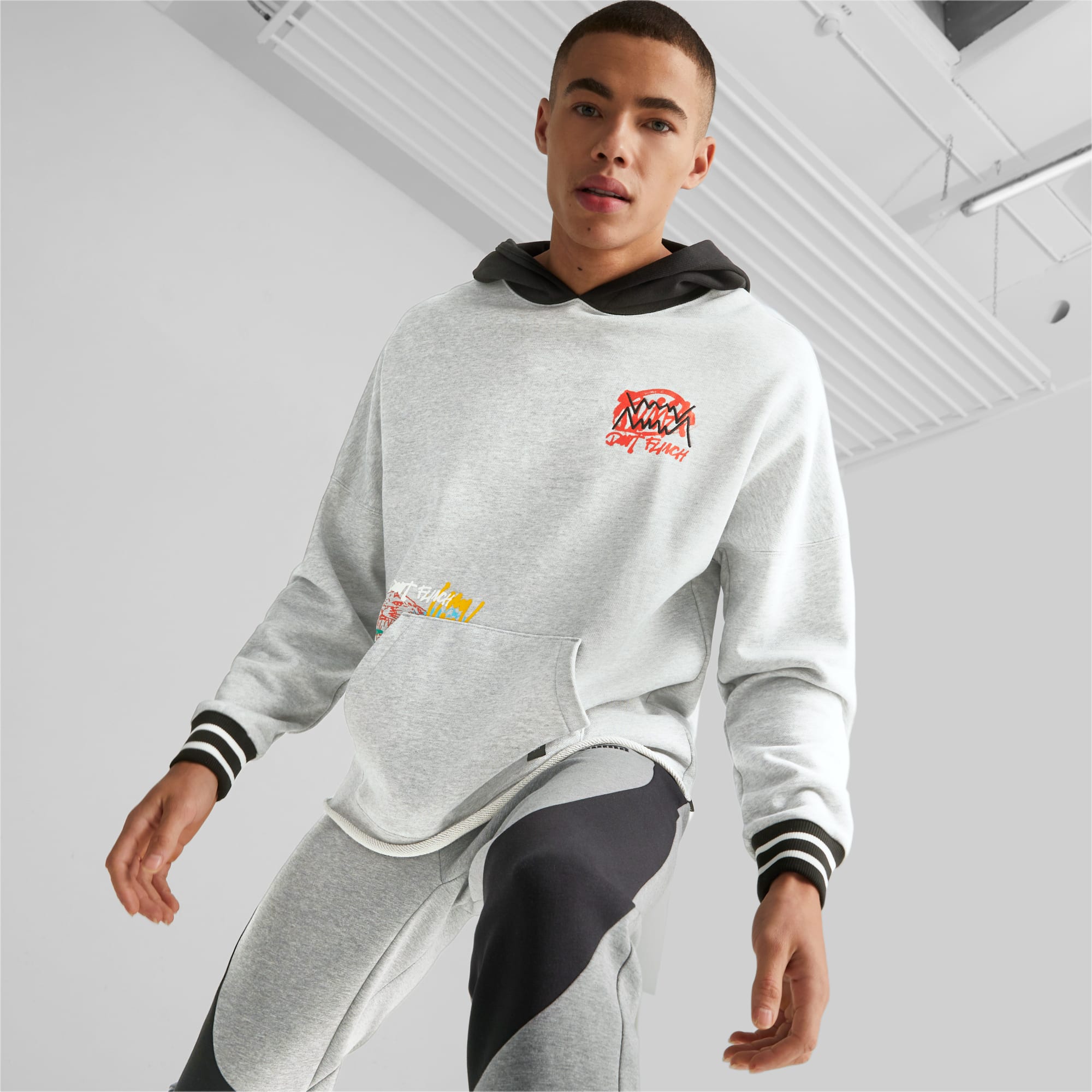Puma grey hoodie best sale mens