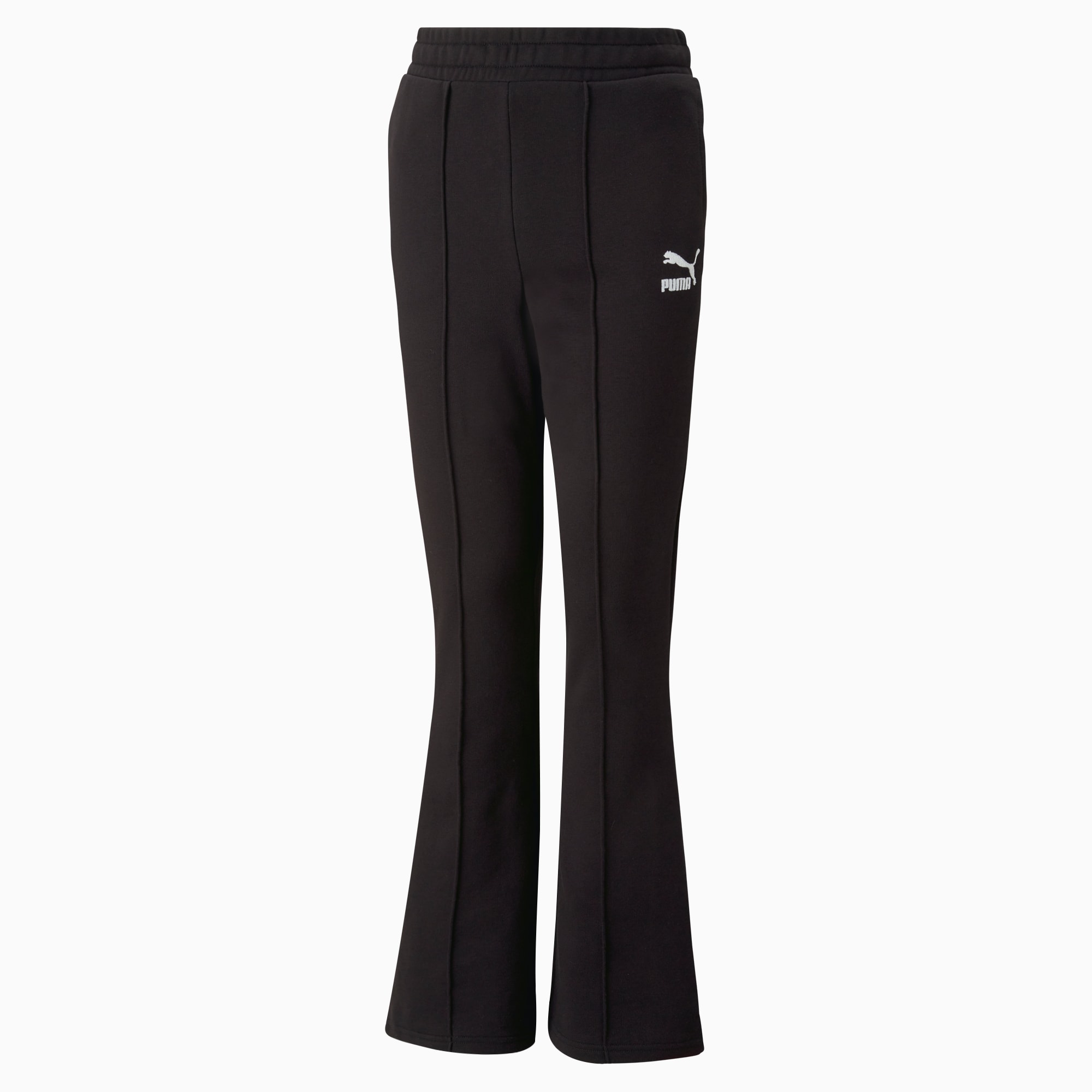 Girls' Black Flare Jersey Trousers, Kids Activewear