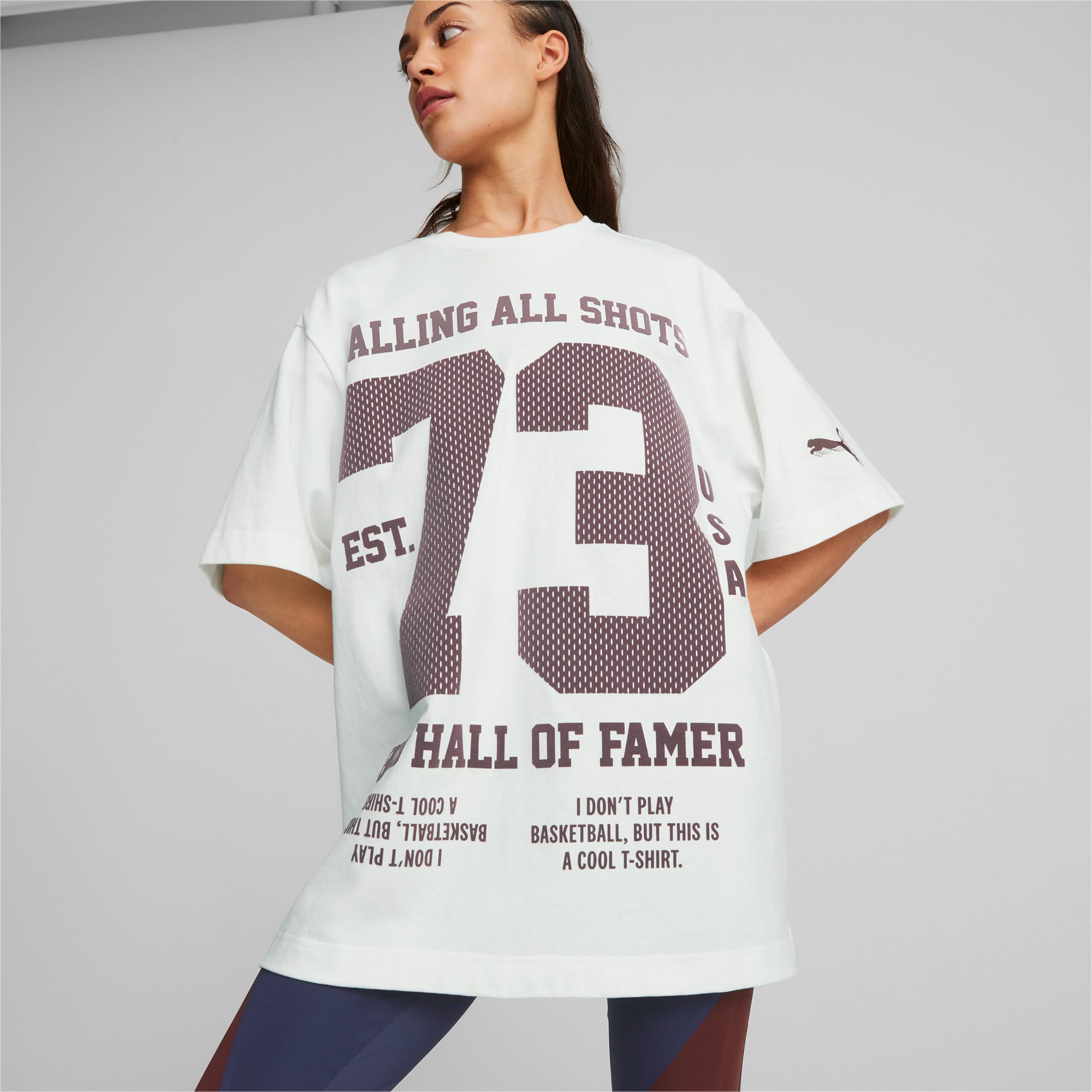 Bijna dood Of Hallo Square Up oversized basketbal-T-shirt voor dames | | PUMA