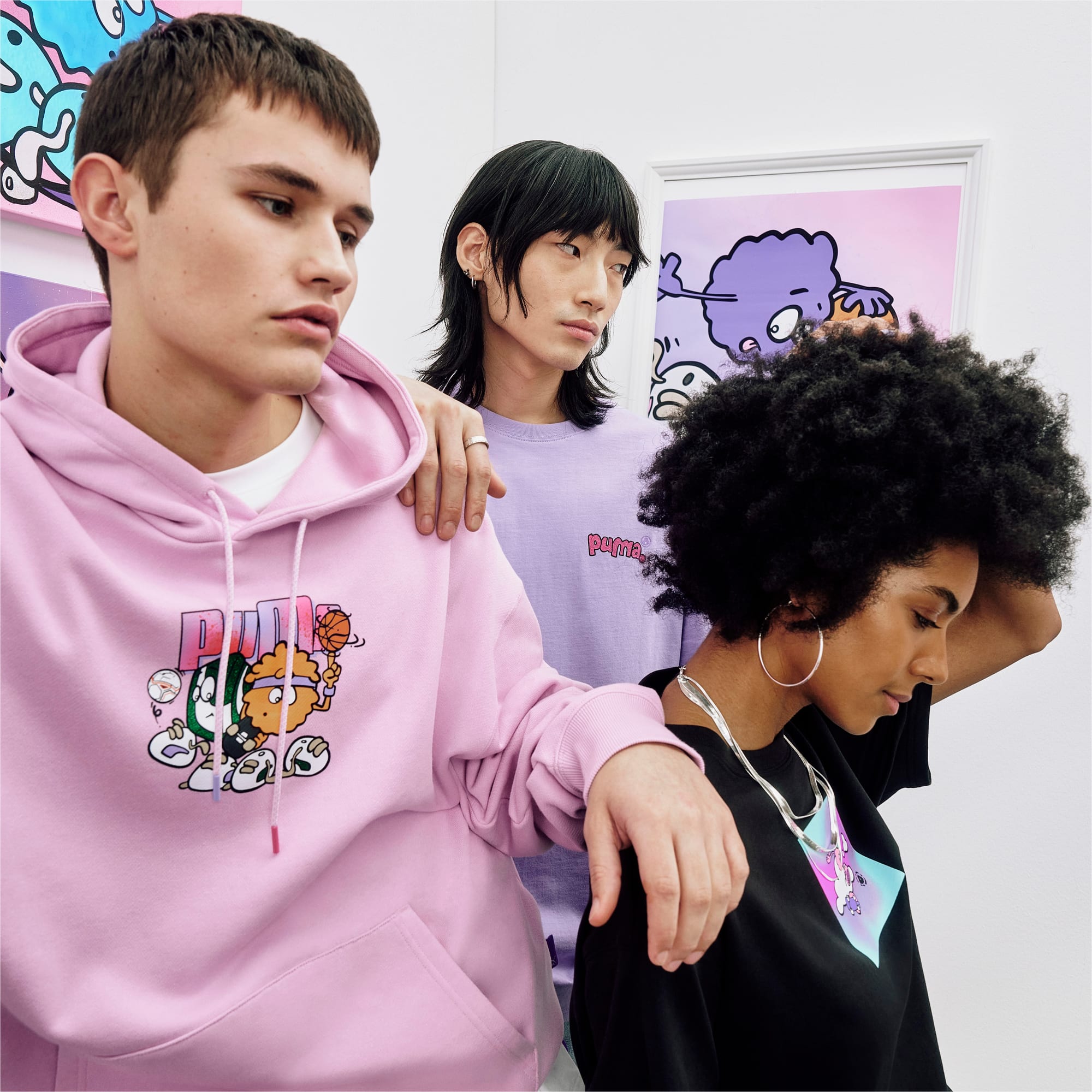 Pink puma cheap hoodie mens