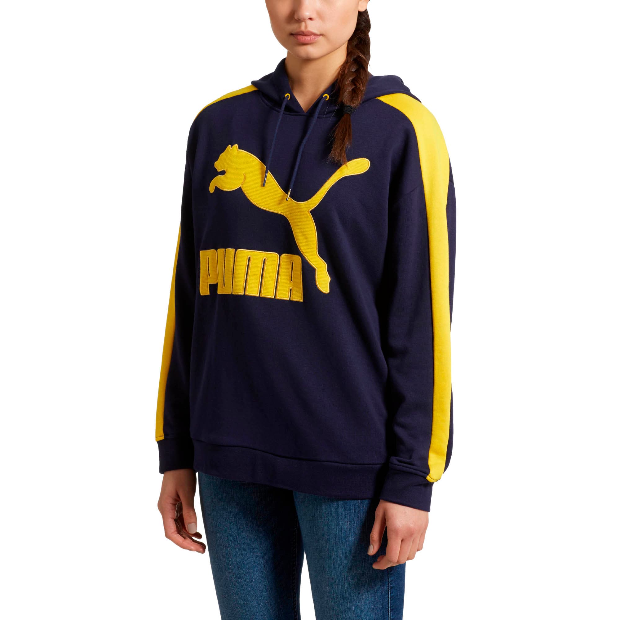 women's puma classics t7 logo hoodie