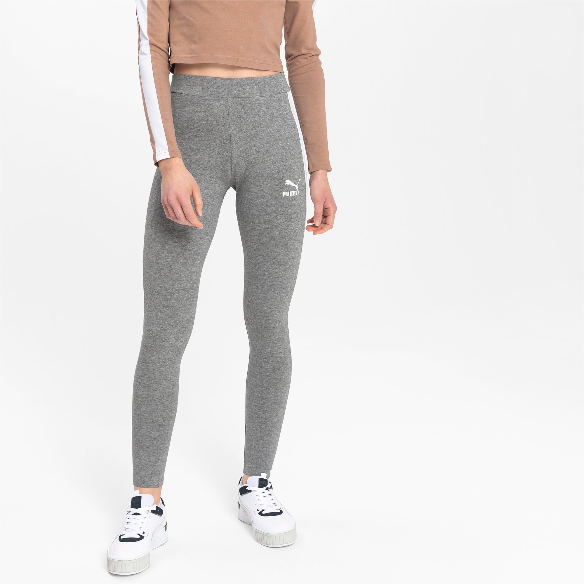 puma classic logo sweatpants in grey