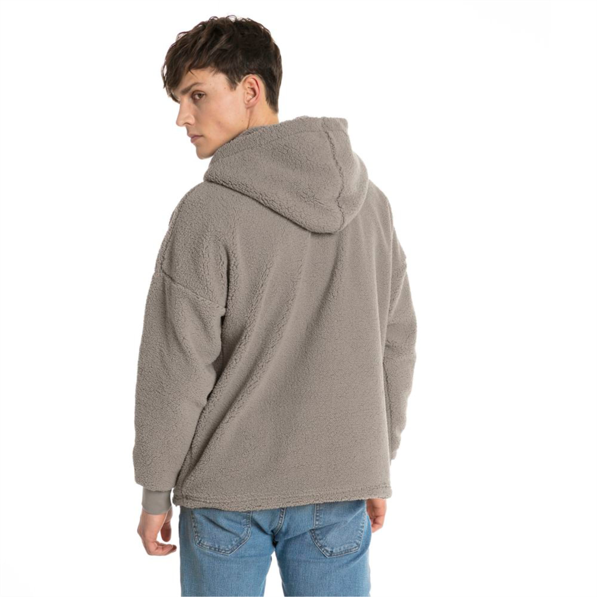 downtown sherpa half zip men's hoodie