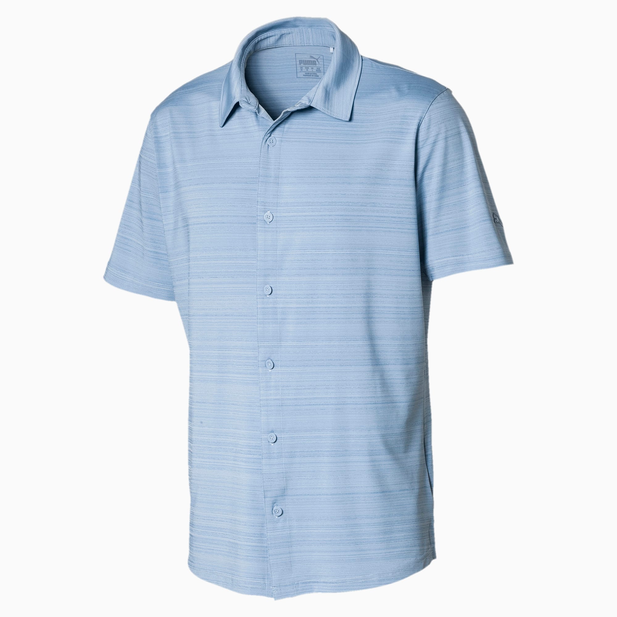 Breezer Short Sleeve Men's Golf Shirt, Ashley Blue, large-SEA