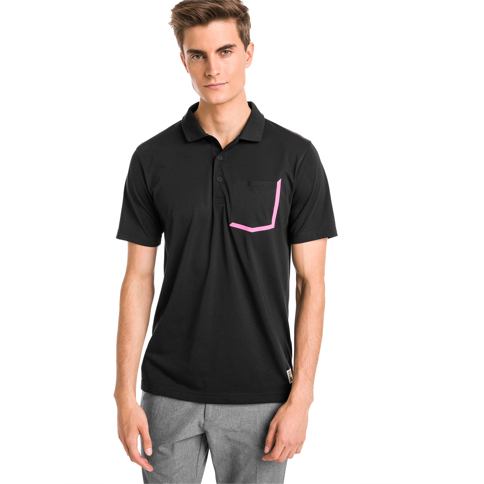 Faraday Men's Golf Polo, Puma Black, large-SEA