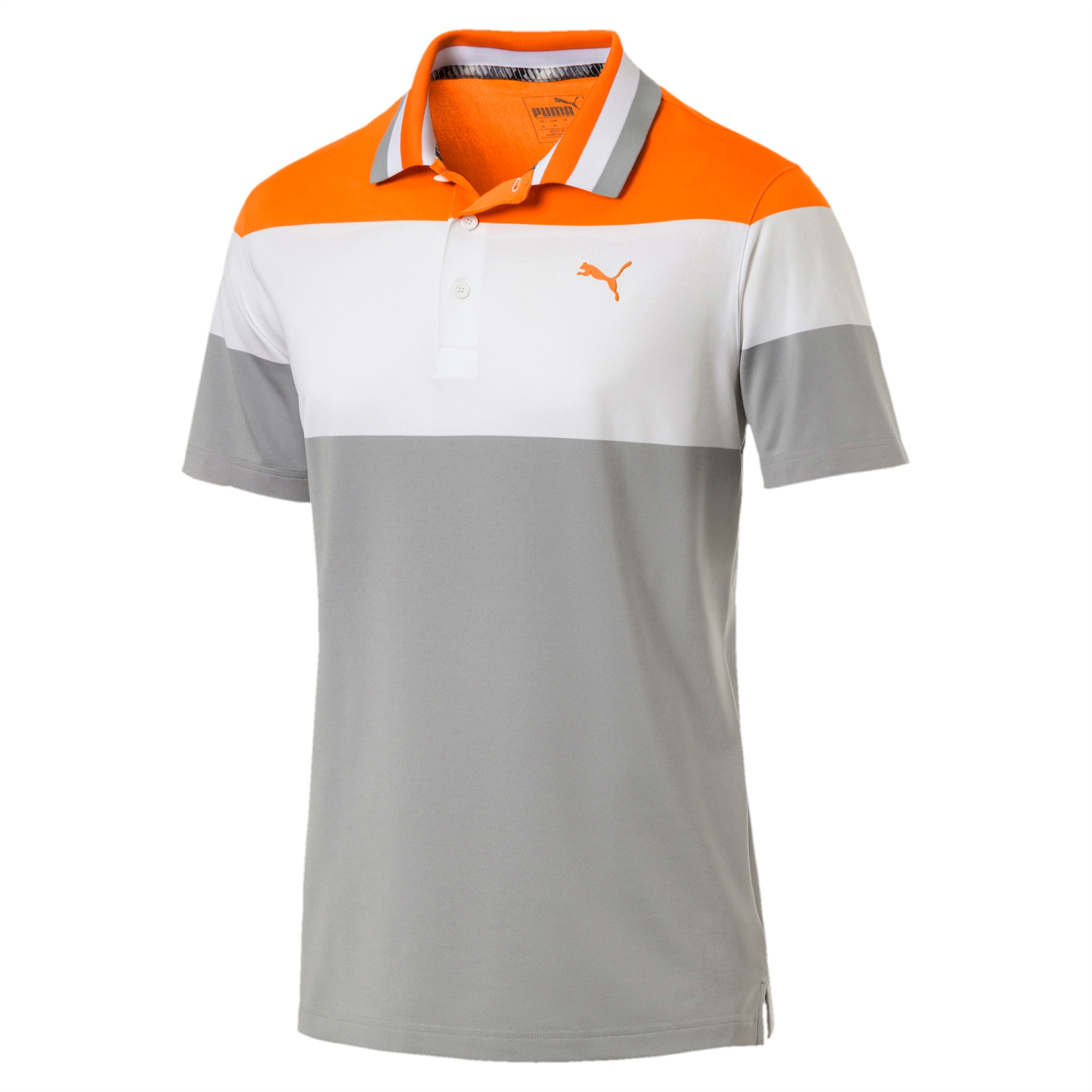 Nineties Men's Golf Polo, Vibrant Orange, large-SEA