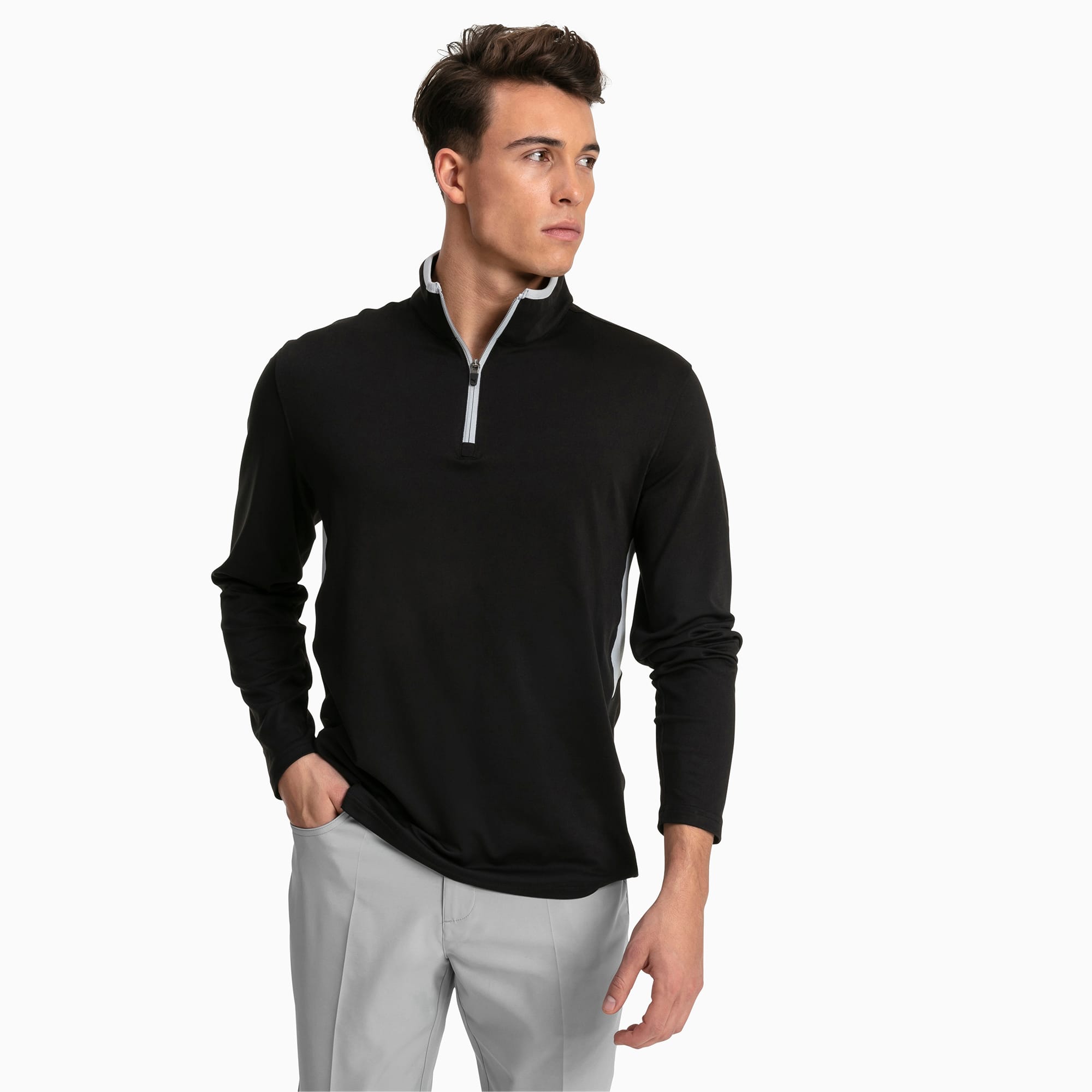 4 Zip Herren Golf Pullover | Puma Black 