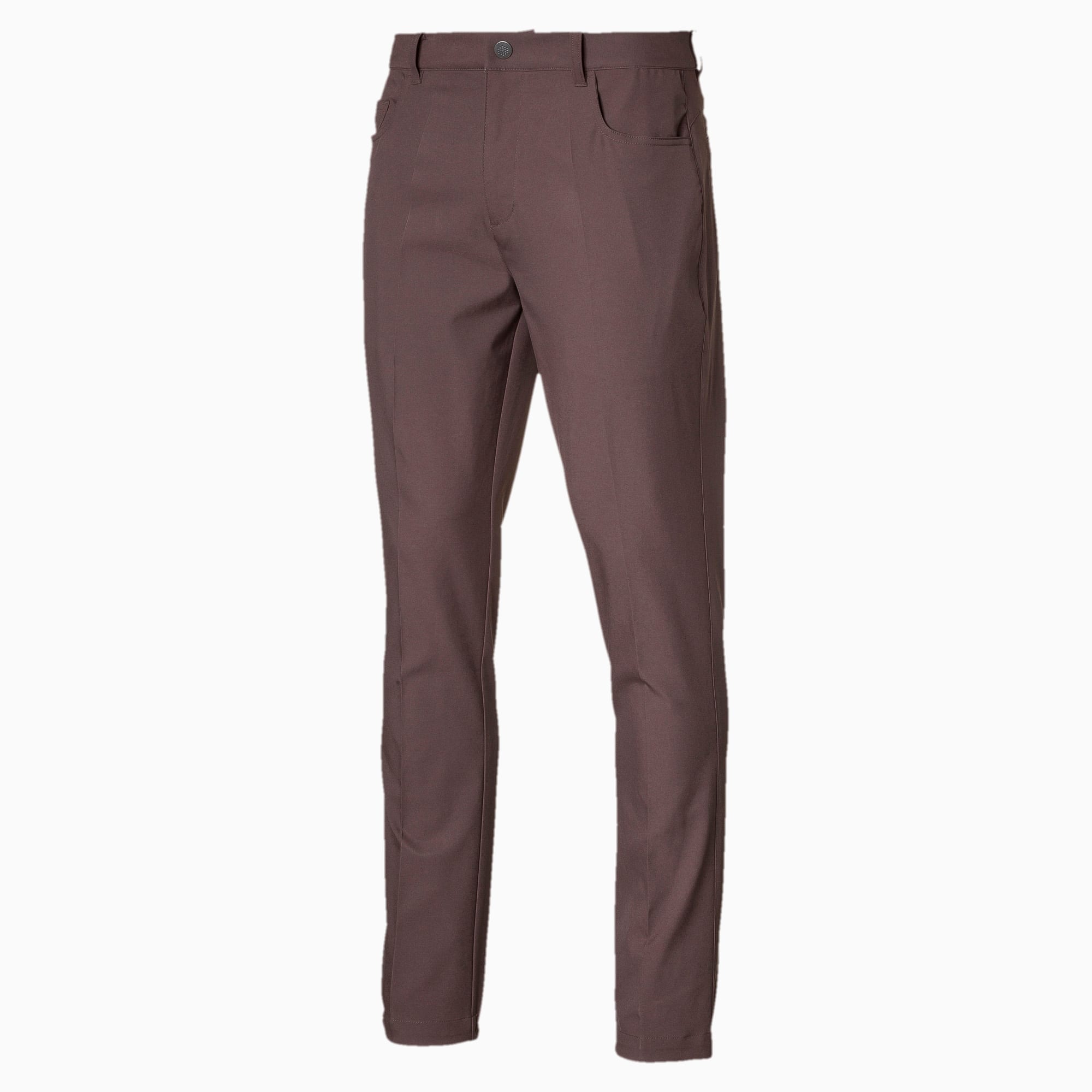 Jackpot 5 Pocket Men's Golf Pants, Chocolate Brown, large-SEA