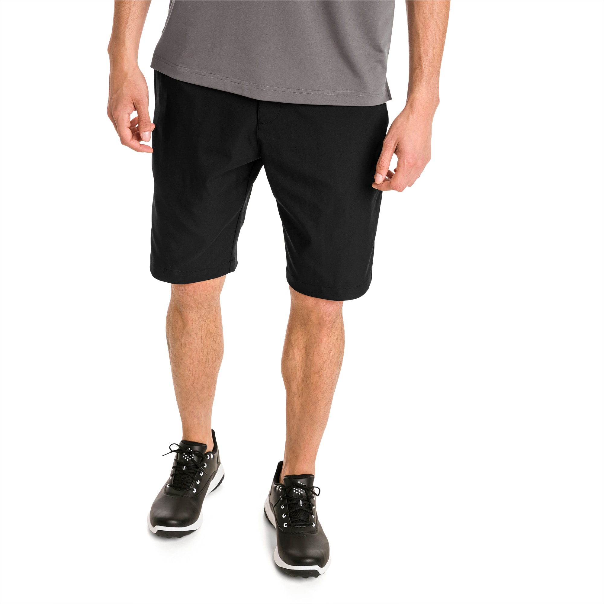 black puma golf shorts