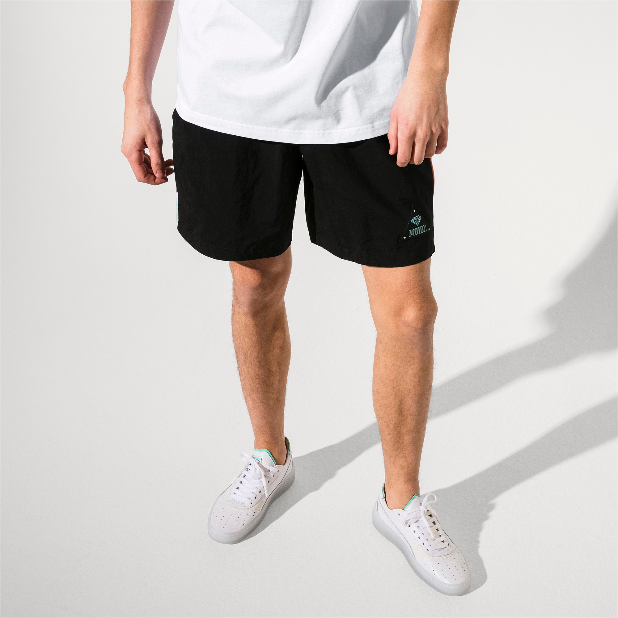 puma suede with shorts