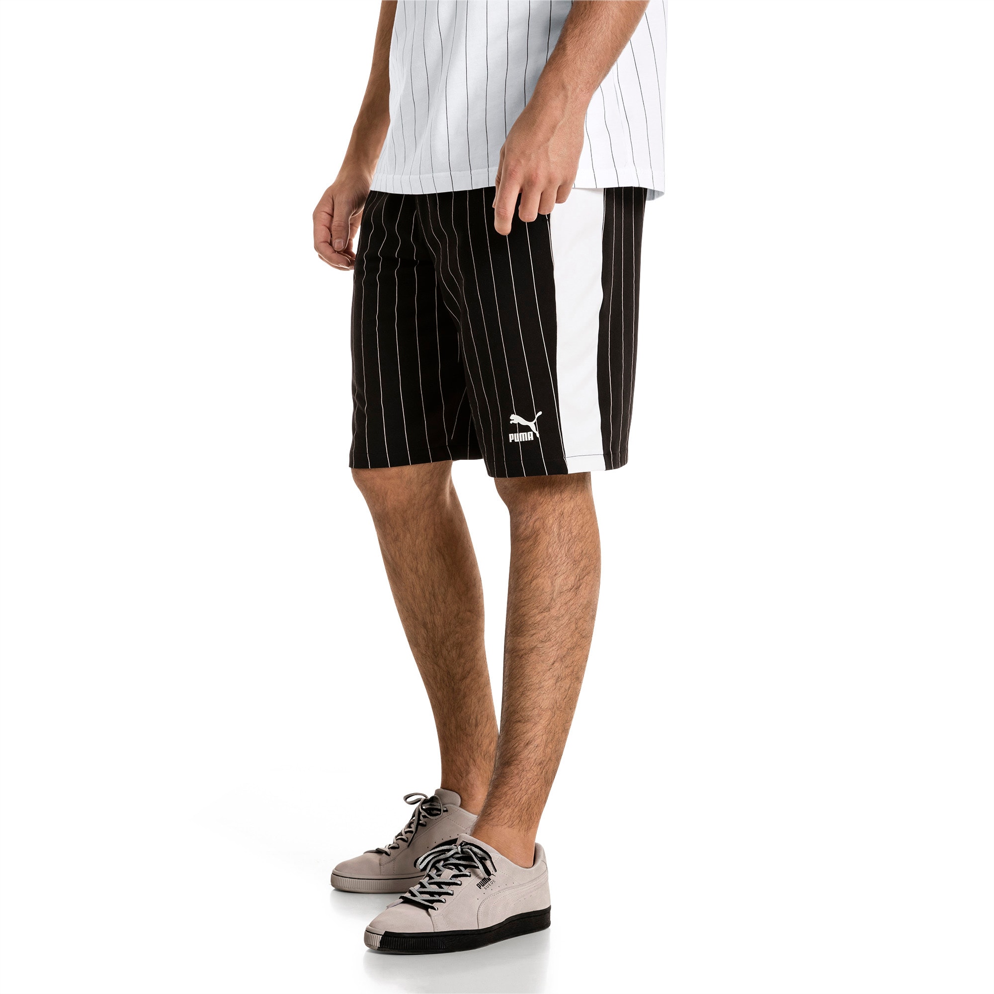 Mens black pinstripe shorts new arrivals
