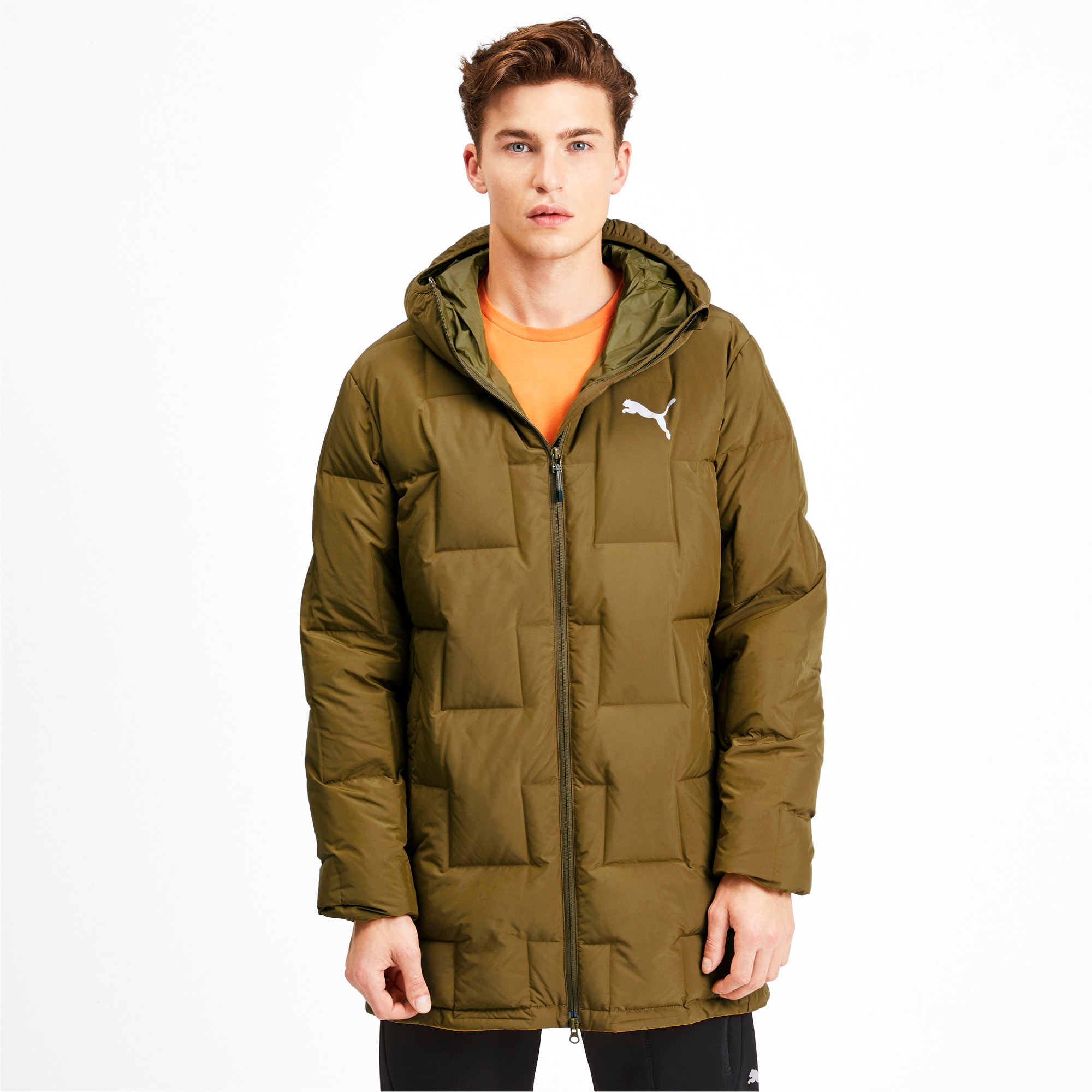 puma downguard 600 long jacket olive