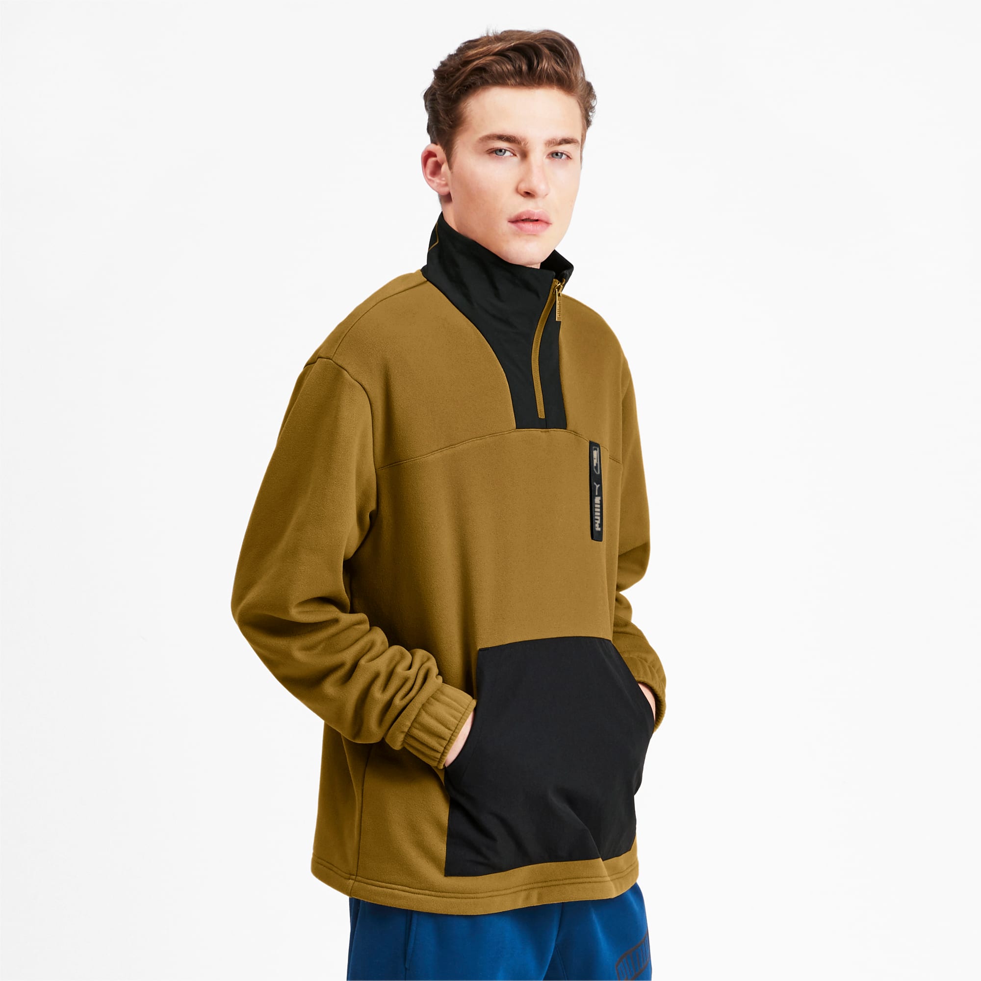 puma men's half zip polyester hoodies