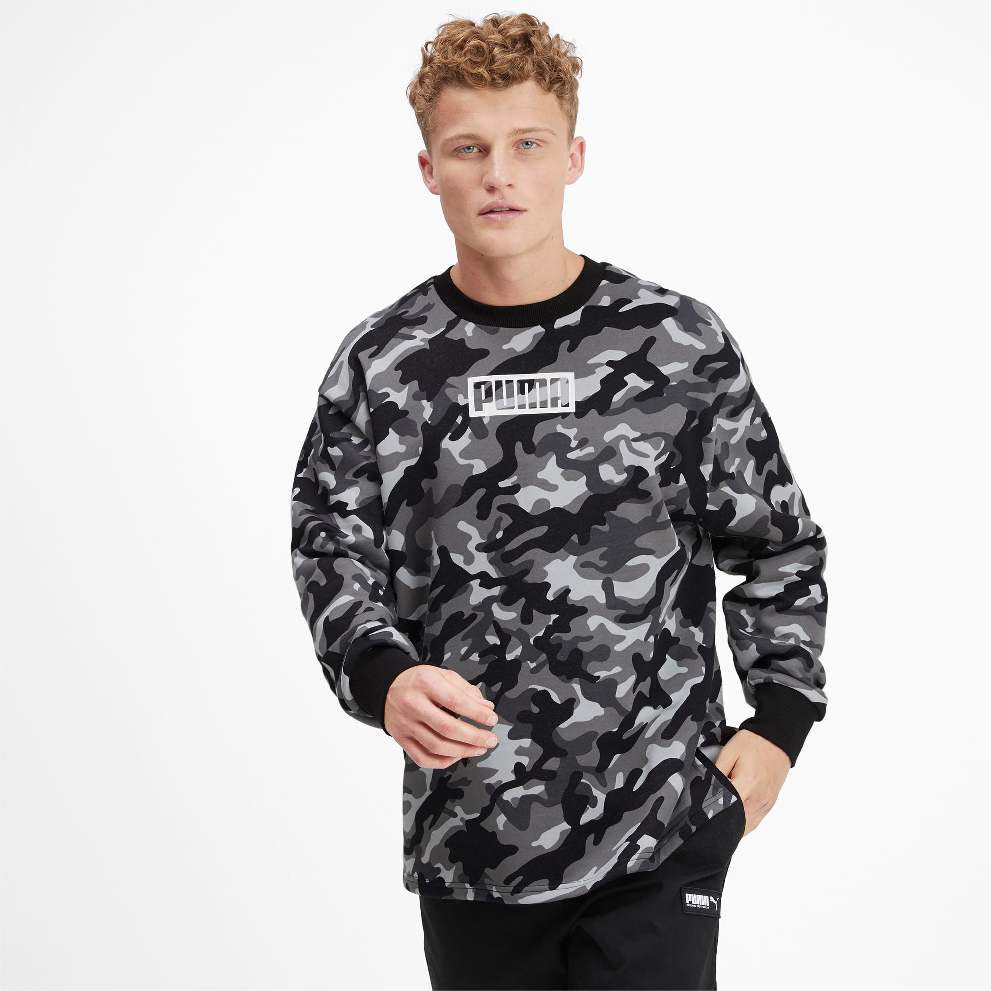 camo crew neck sweatshirt