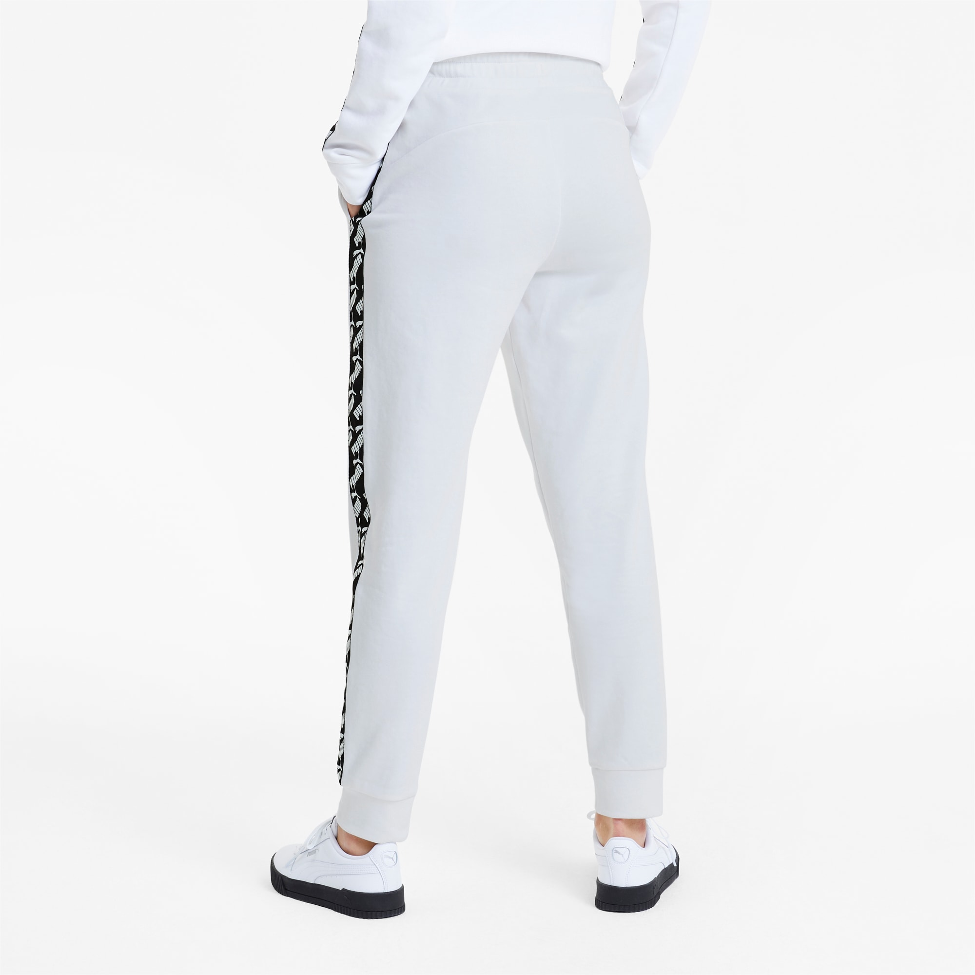 white puma track pants