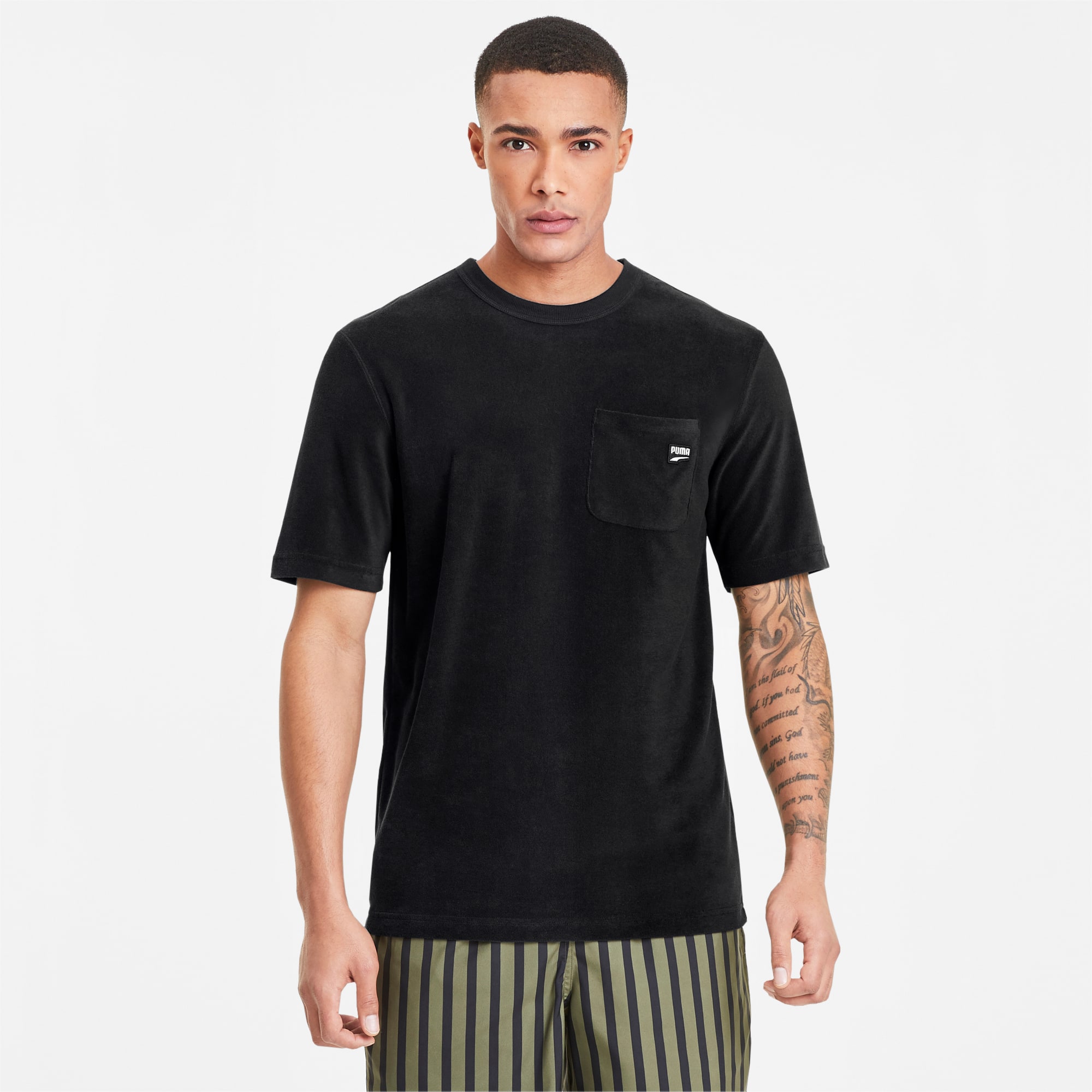 guess men's striped tee